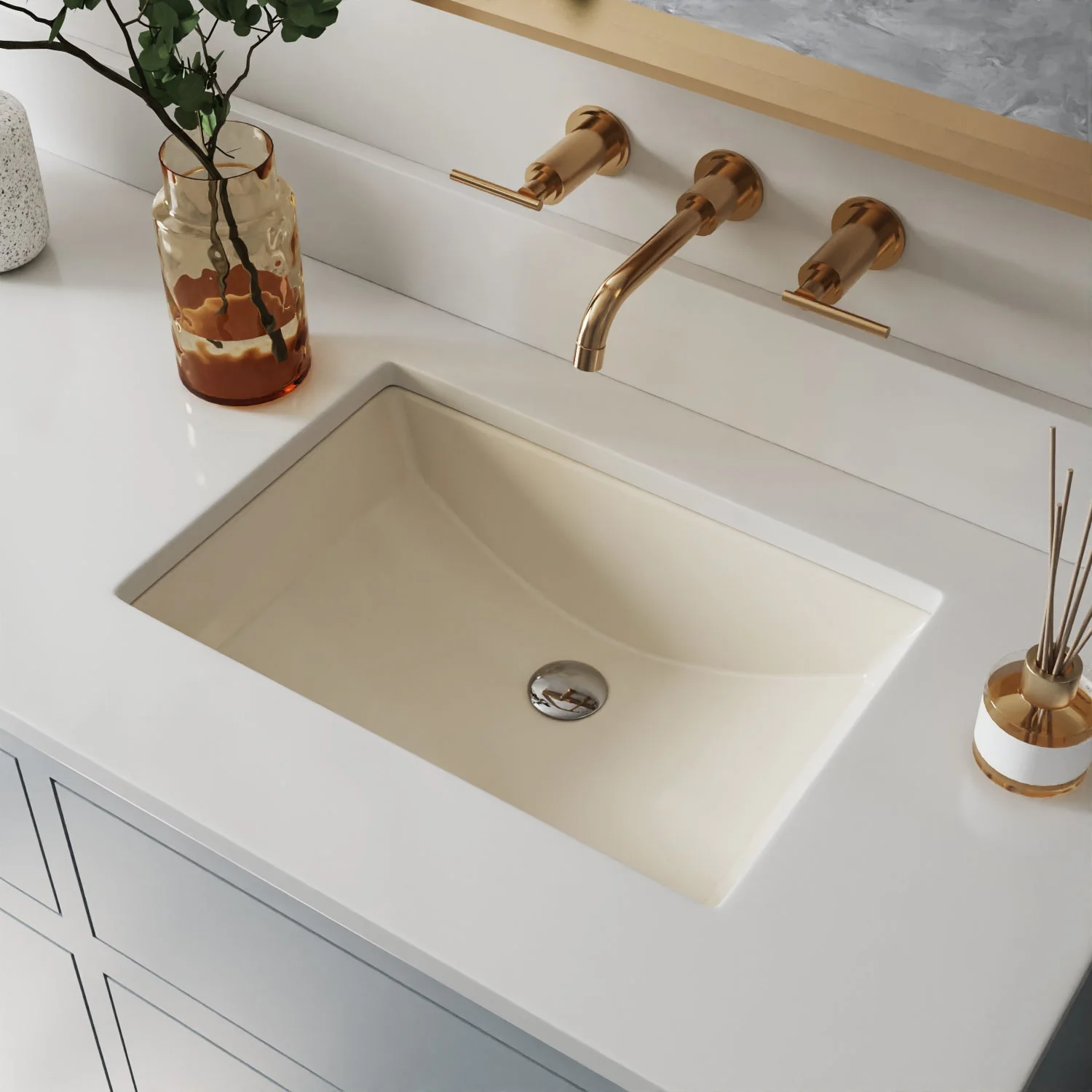 DeerValley DV-1U101 Undermount Bathroom Sinks Durable Non Porous with Overflow - Image 8