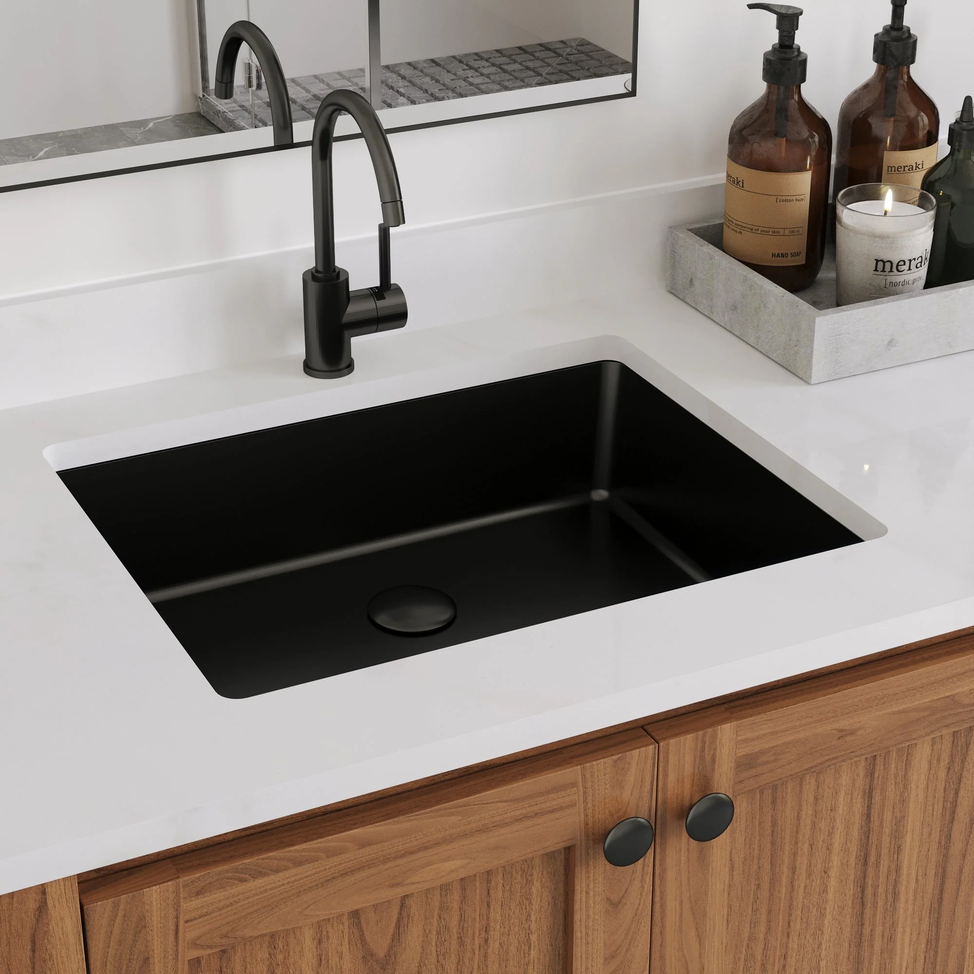 DeerValley DV-1U201 Undermount Bathroom Sinks Modern Ceramic Overflow - Image 12
