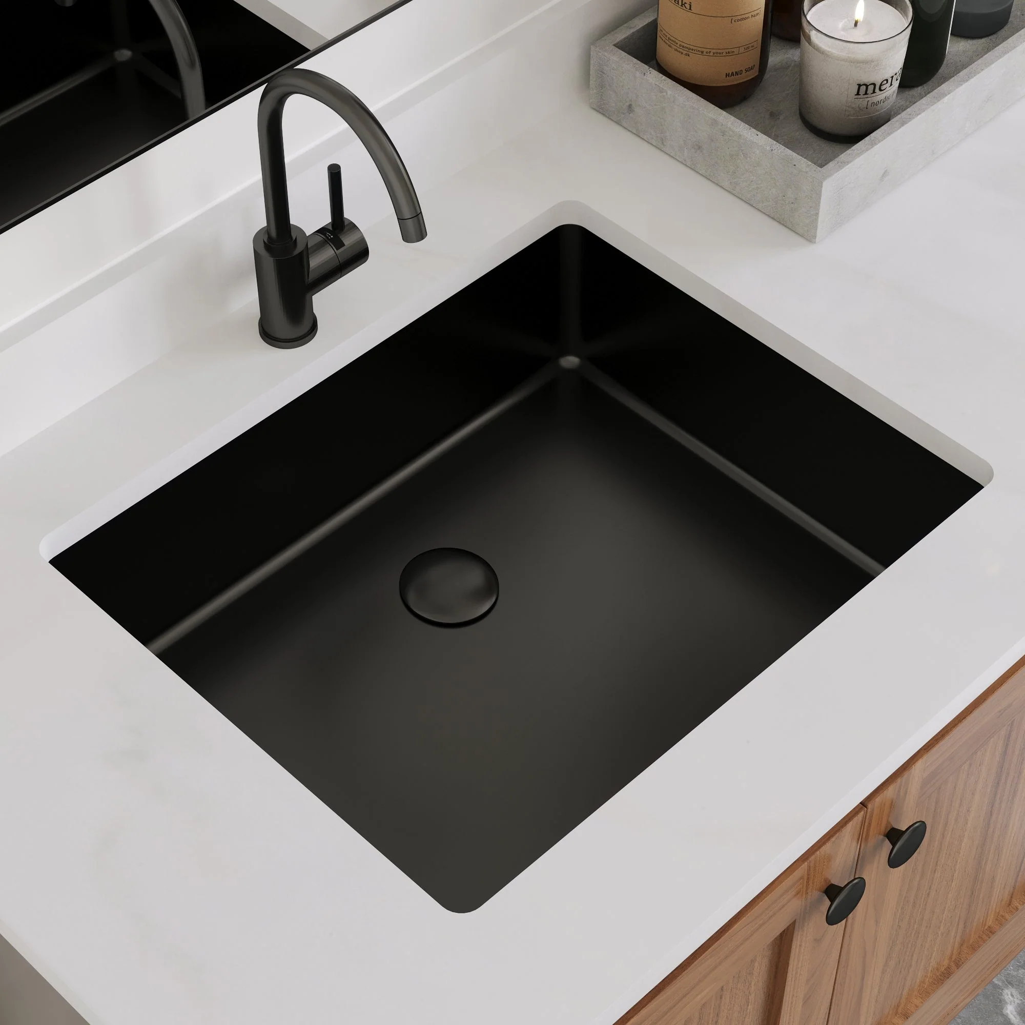 DeerValley DV-1U201 Undermount Bathroom Sinks Modern Ceramic Overflow - Image 16