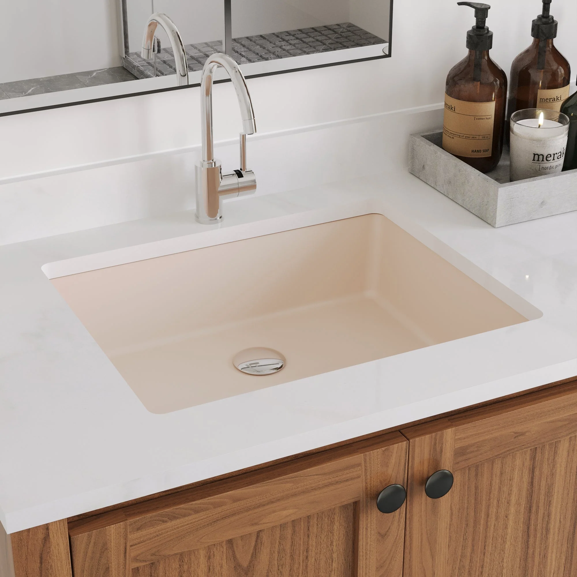 DeerValley DV-1U201 Undermount Bathroom Sinks Modern Ceramic Overflow - Image 23