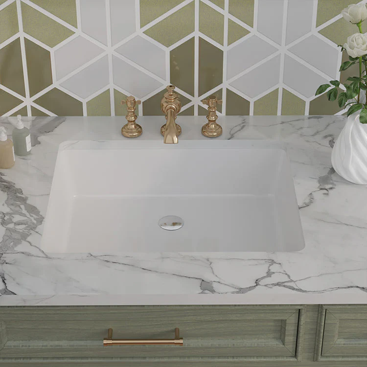 DeerValley DV-1U201 Undermount Bathroom Sinks Modern Ceramic Overflow - Image 6
