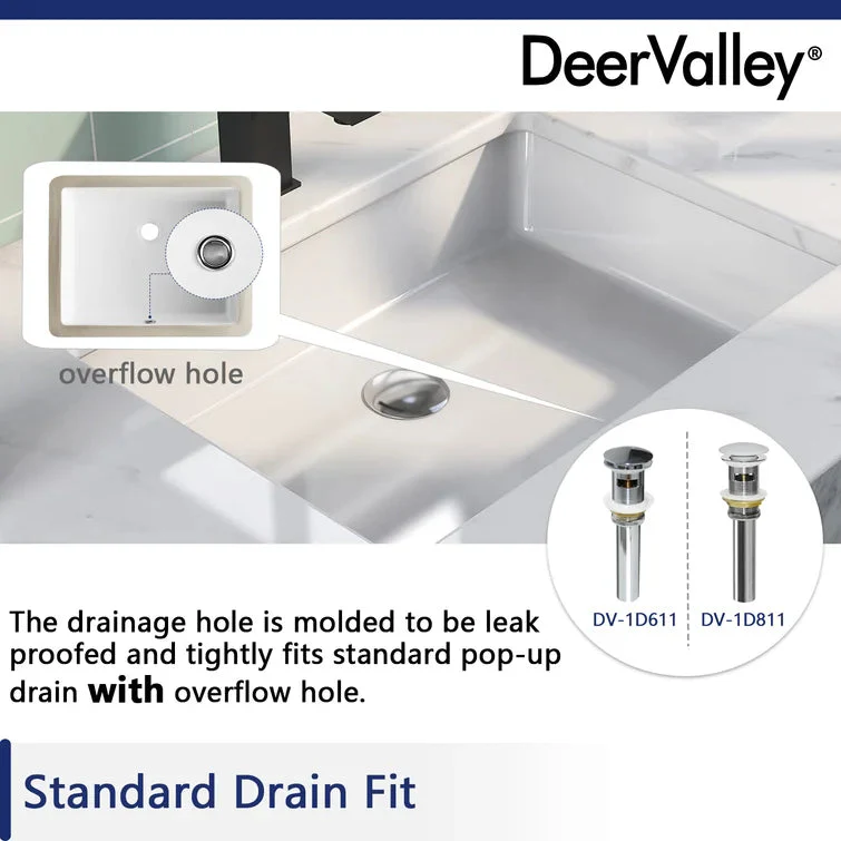 DeerValley DV-1U202 Undermount Bathroom Sinks Durable Non-Porous - Image 11
