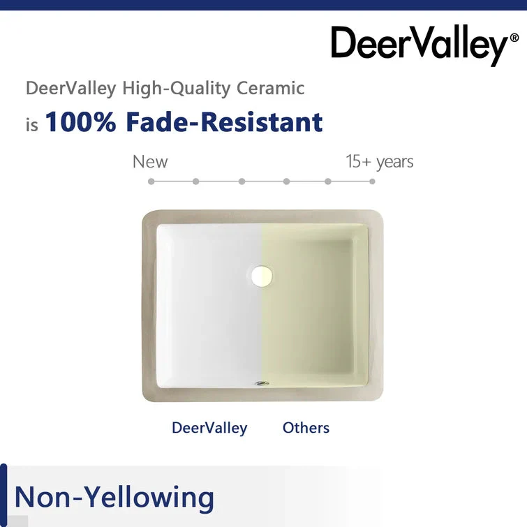 DeerValley DV-1U202 Undermount Bathroom Sinks Durable Non-Porous - Image 12