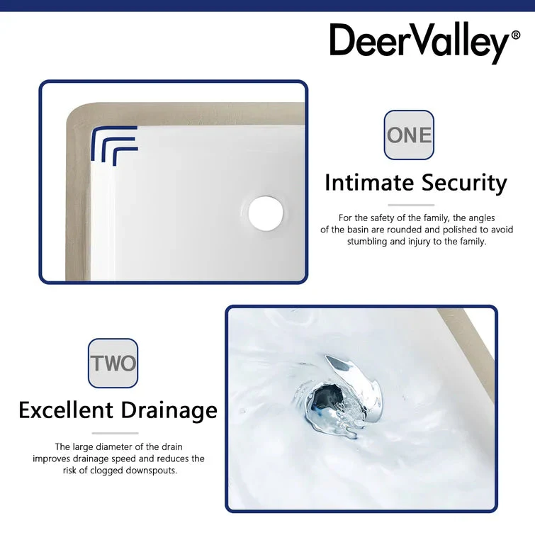 DeerValley DV-1U202 Undermount Bathroom Sinks Durable Non-Porous - Image 13