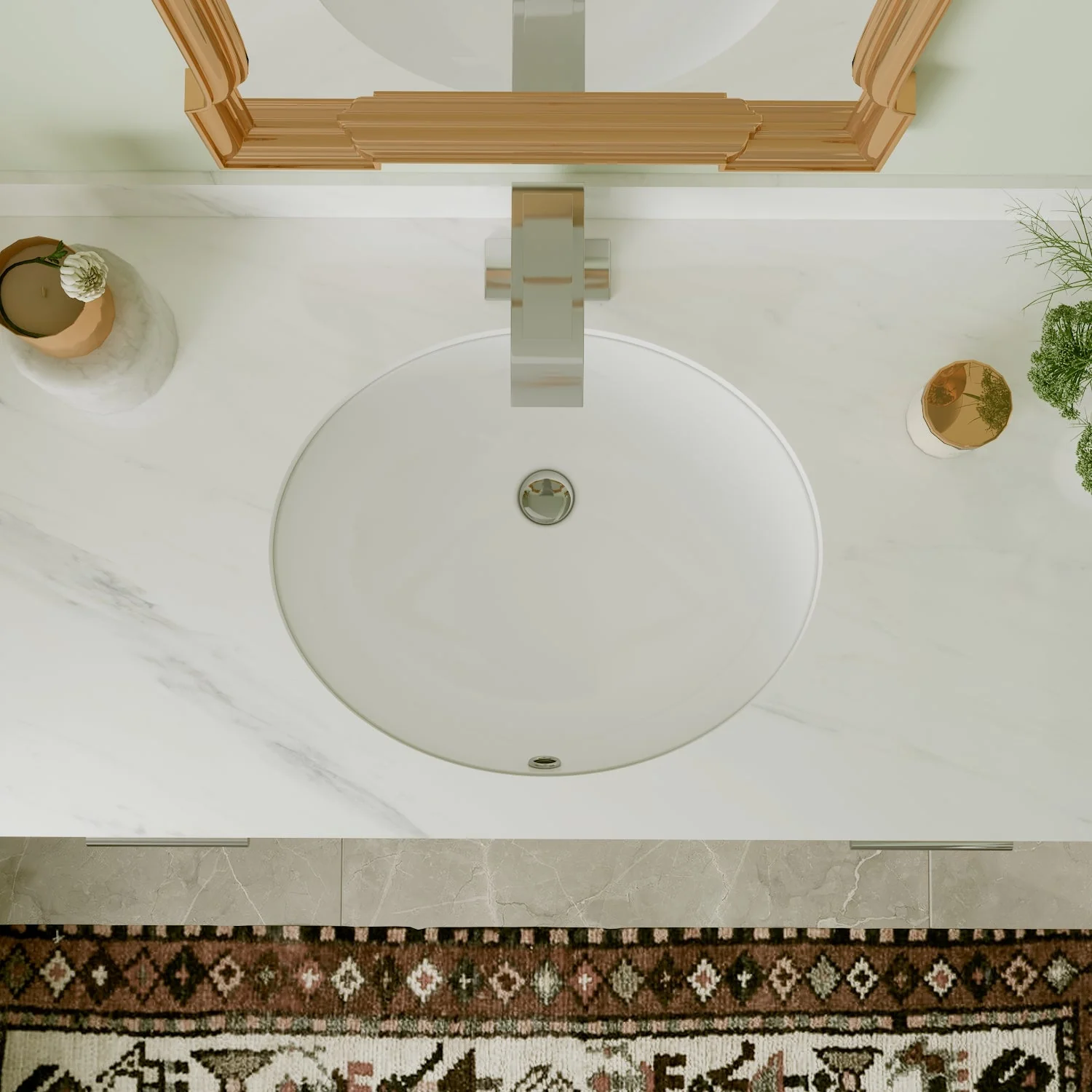 DeerValley DV-1U301 Undermount Bathroom Sinks, High-Temp Ceramic Scratch-Resist, Great Drain & Front Overflow - Image 5