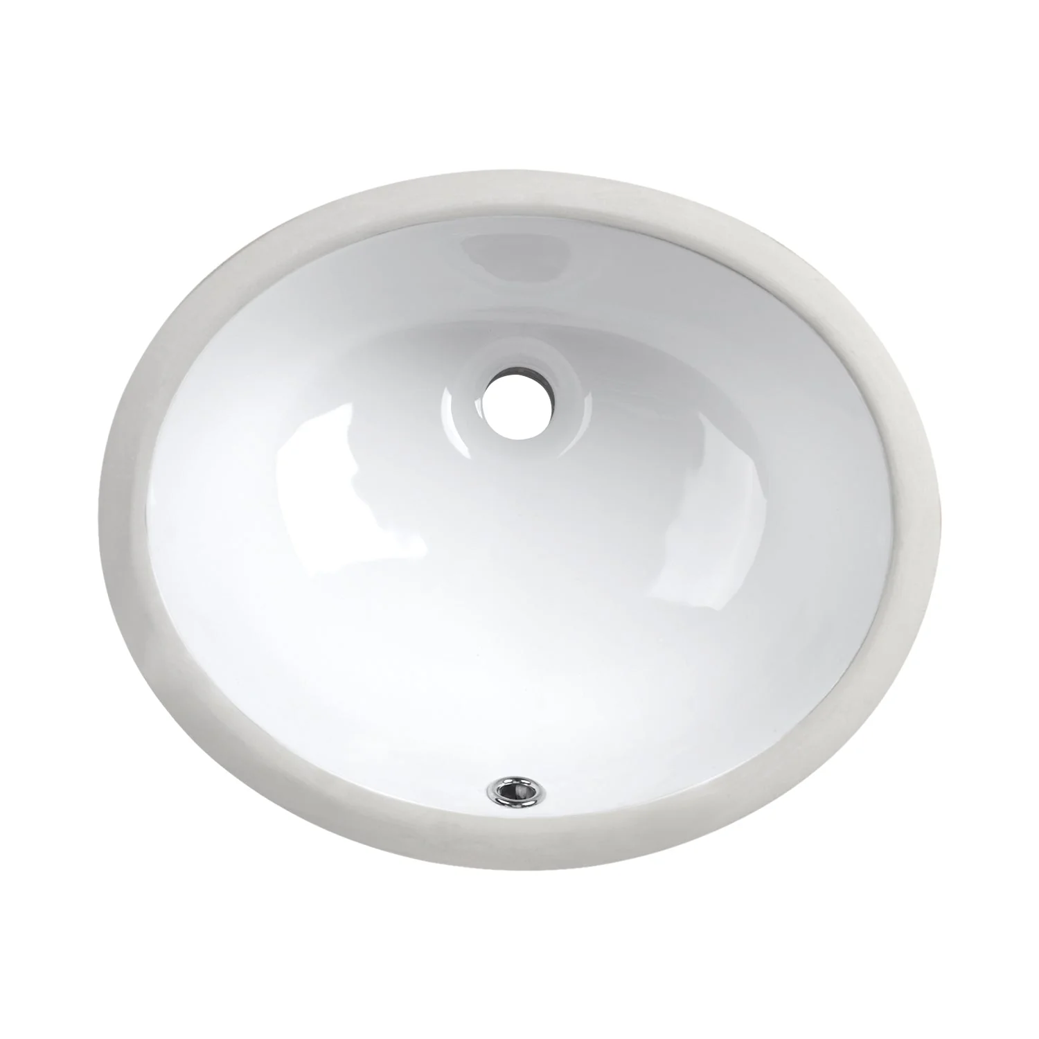 LIBERTY 17" X 14" Oval Undermount Bathroom Sink, Overflow Hole - Image 9