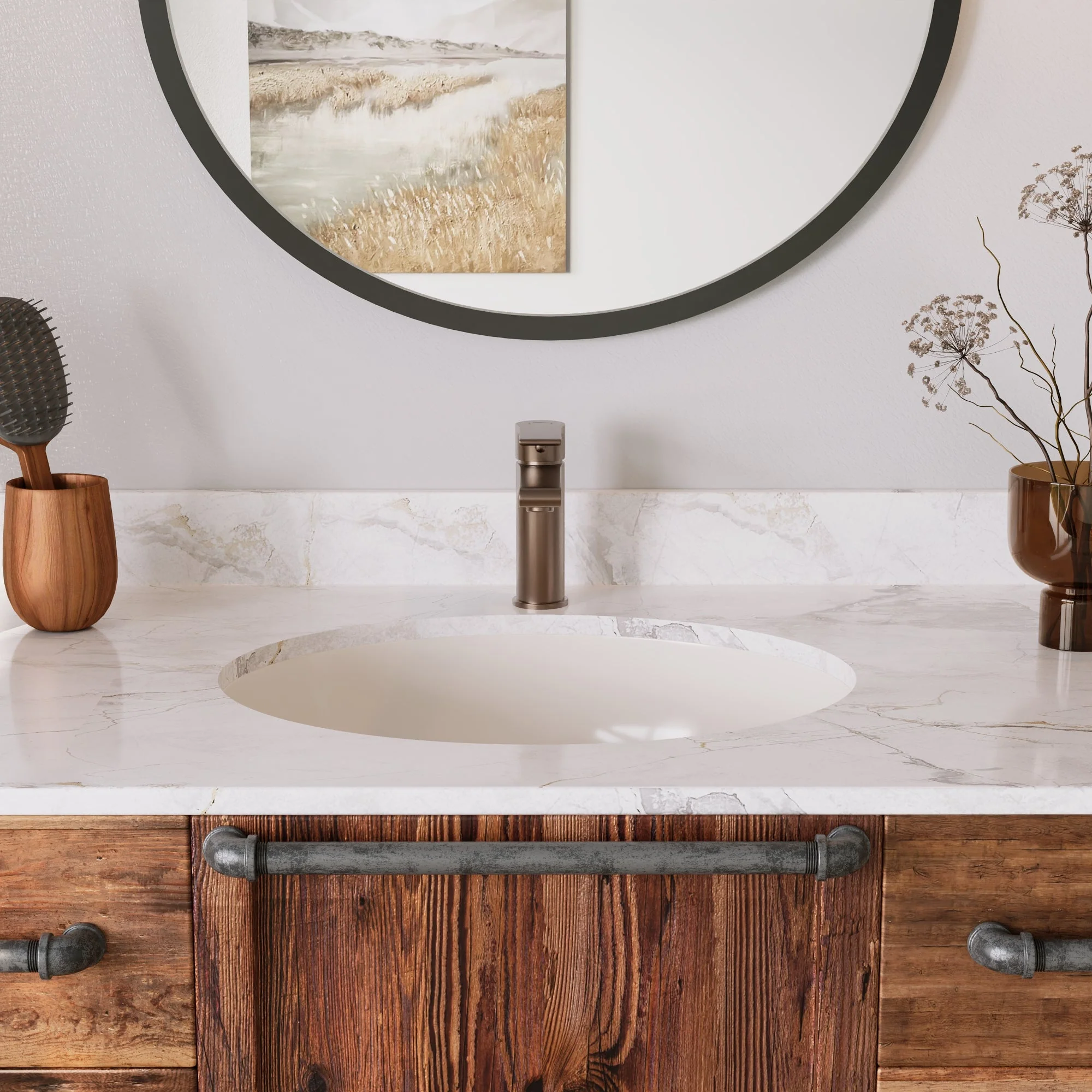 SYMMETRY 18" X 15" Oval Undermount Bathroom Sink, Overflow Hole With Multiple Colors - Image 20