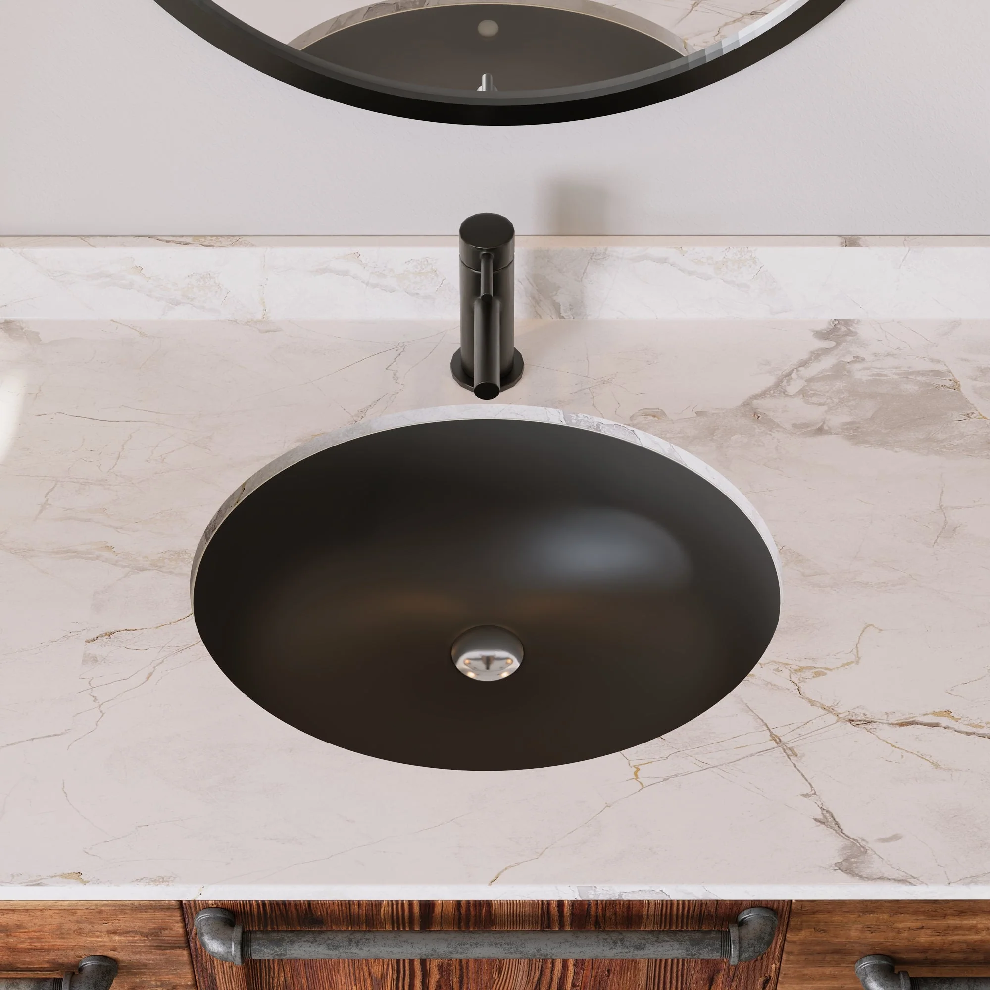 SYMMETRY 18" X 15" Oval Undermount Bathroom Sink, Overflow Hole With Multiple Colors - Image 9