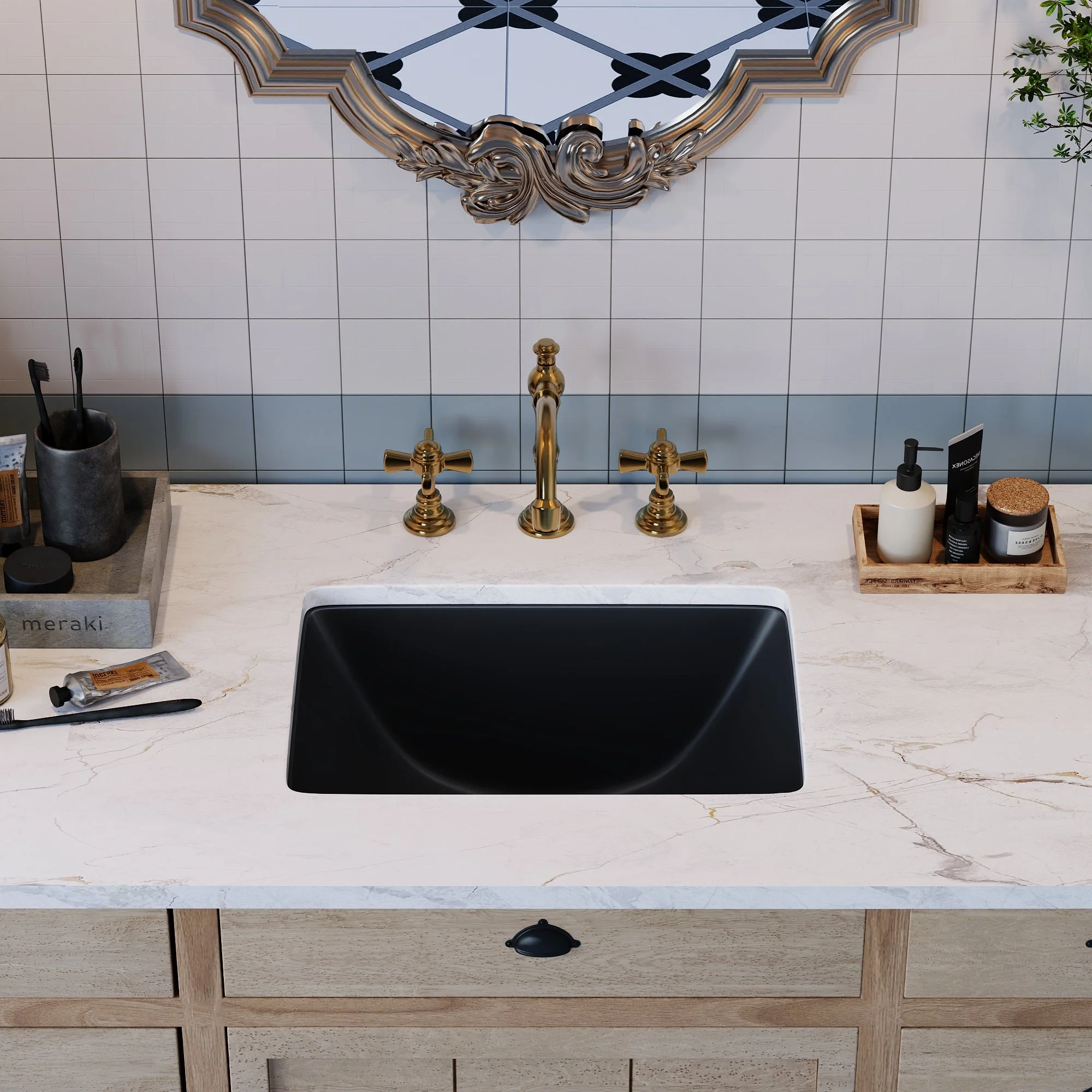 DeerValley DV-1U306 Undermount Bathroom Sinks, Modern Smooth Ceramic Easy-Clean, Excellent Drain & 1.75" Hole - Image 14