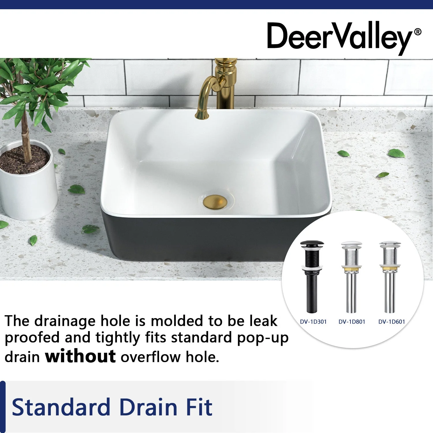 DeerValley DV-1V0001 Vessel Sinks Elegant Durable Ceramic Easy Install Scratch-Resistant - Image 17