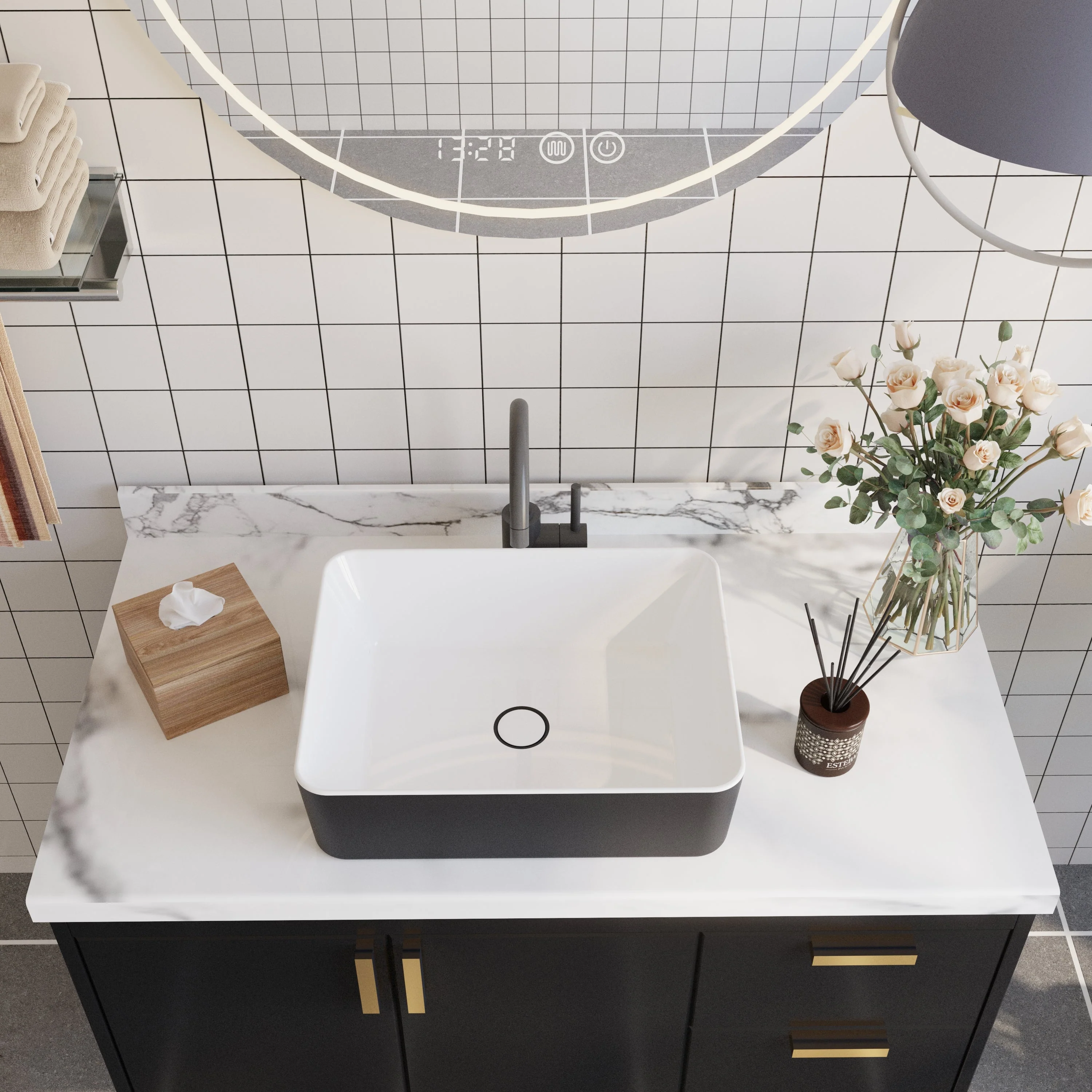 DeerValley DV-1V0001 Vessel Sinks Elegant Durable Ceramic Easy Install Scratch-Resistant - Image 3