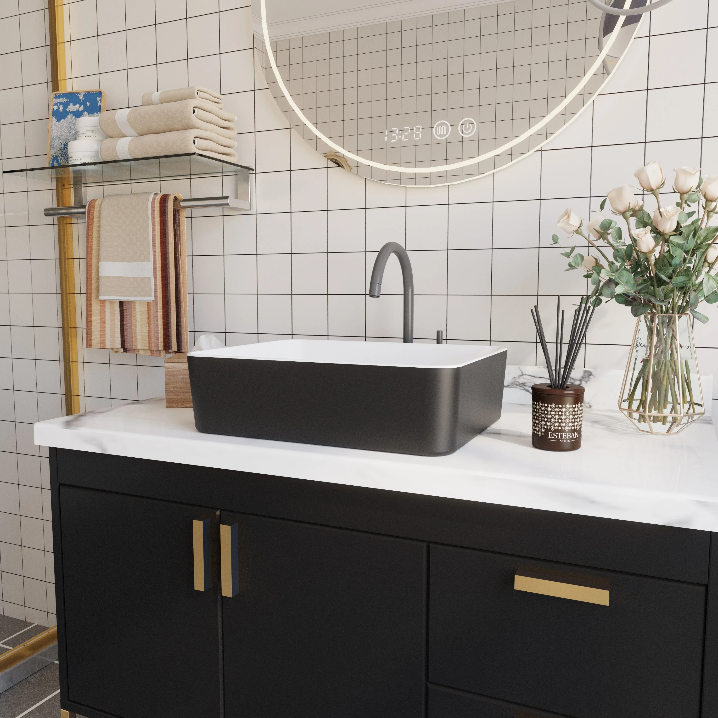 DeerValley DV-1V0001 Vessel Sinks Elegant Durable Ceramic Easy Install Scratch-Resistant - Image 7