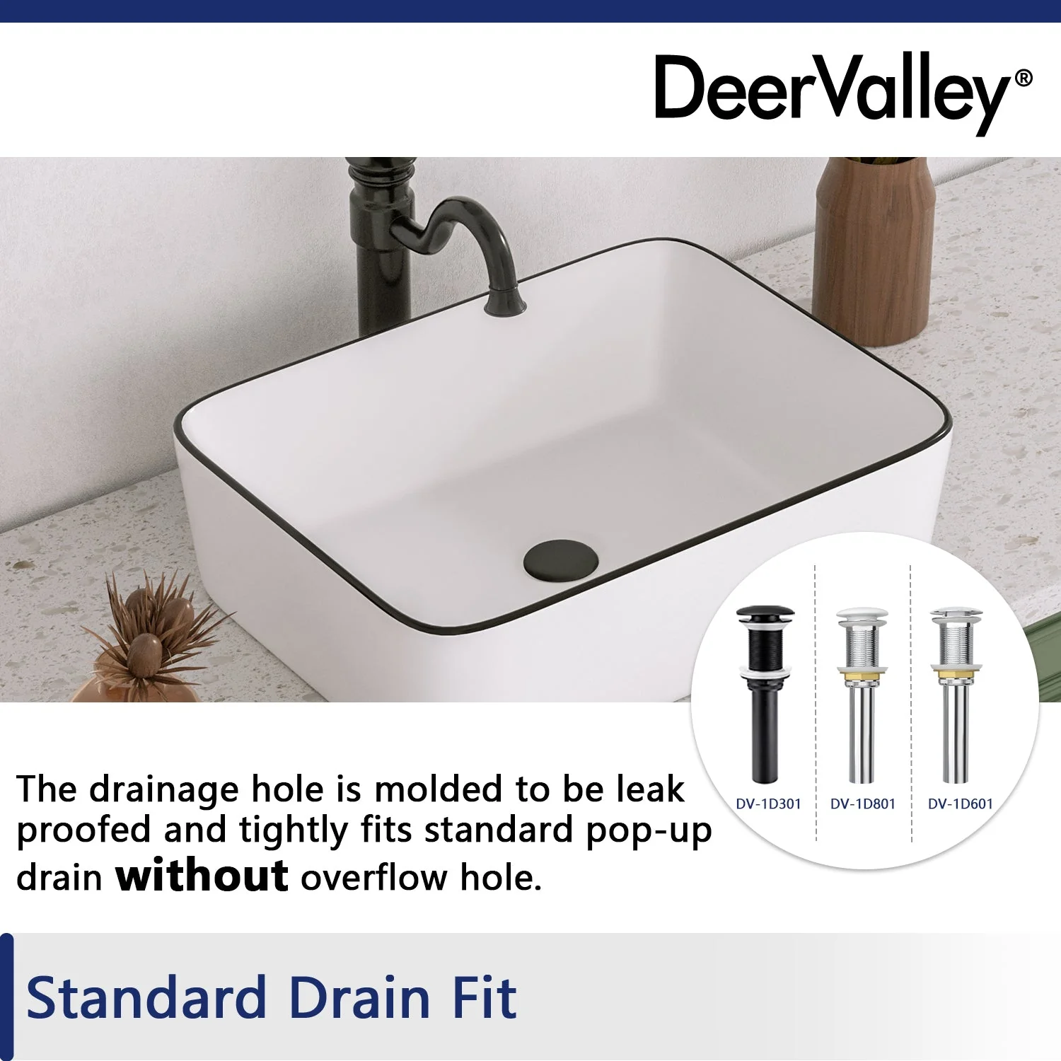 DeerValley DV-1V0002 Vessel Sinks Easy Install Scratch-Resistant Glossy Finish - Image 13