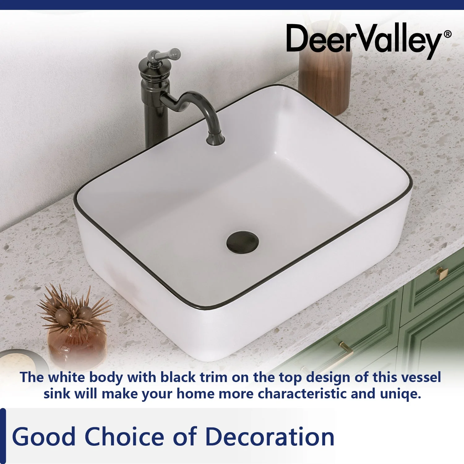 DeerValley DV-1V0002 Vessel Sinks Easy Install Scratch-Resistant Glossy Finish - Image 18