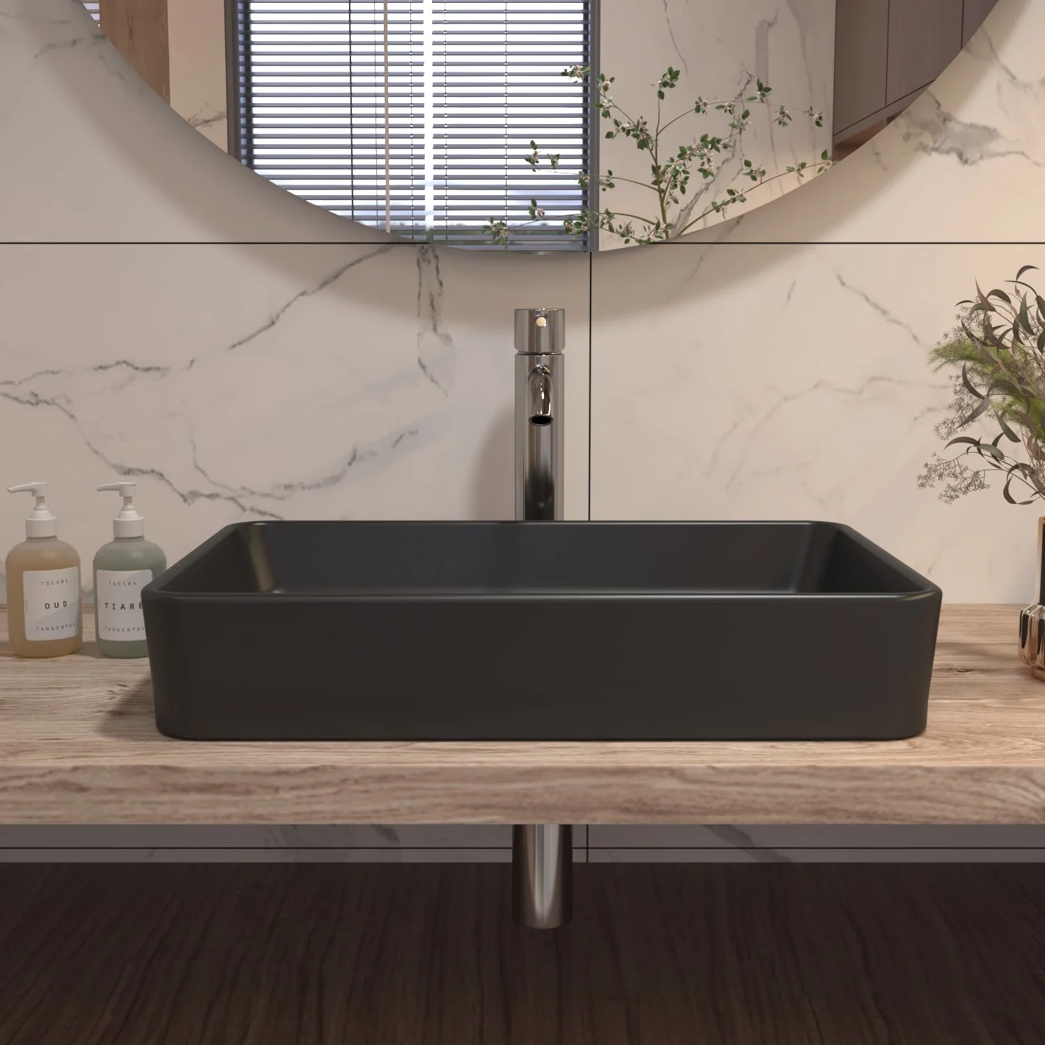 DeerValley DV-1V032 Rectangular Vessel Sinks Modern Minimalist Durable Ceramic - Image 11
