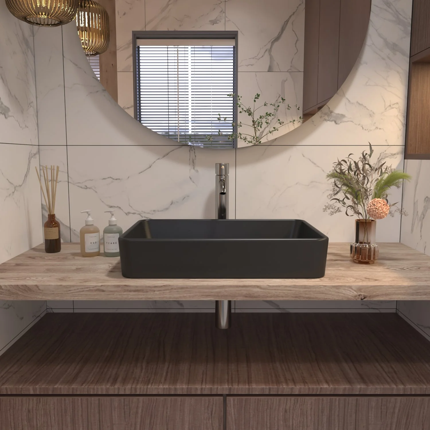 DeerValley DV-1V032 Rectangular Vessel Sinks Modern Minimalist Durable Ceramic - Image 12