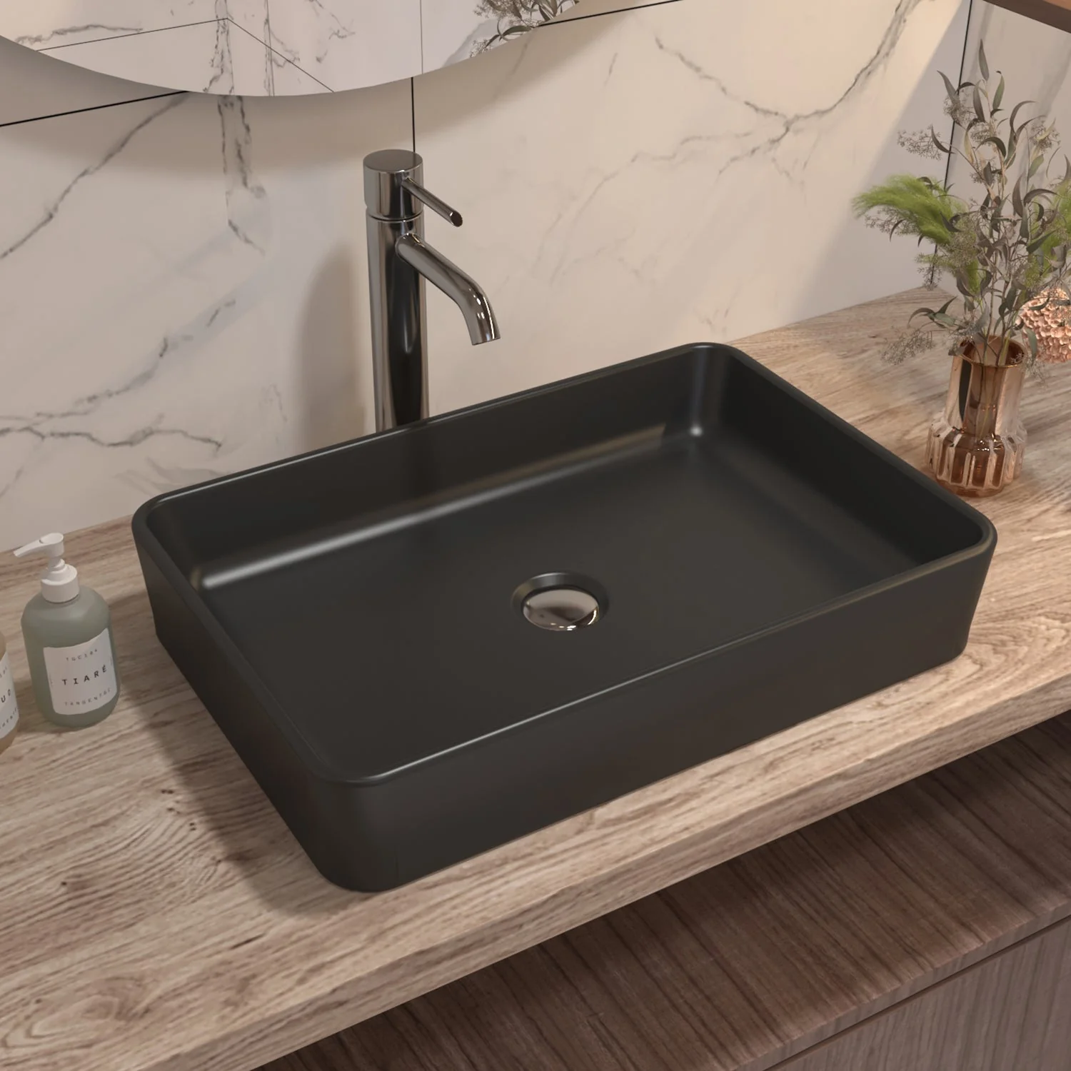 DeerValley DV-1V032 Rectangular Vessel Sinks Modern Minimalist Durable Ceramic - Image 7