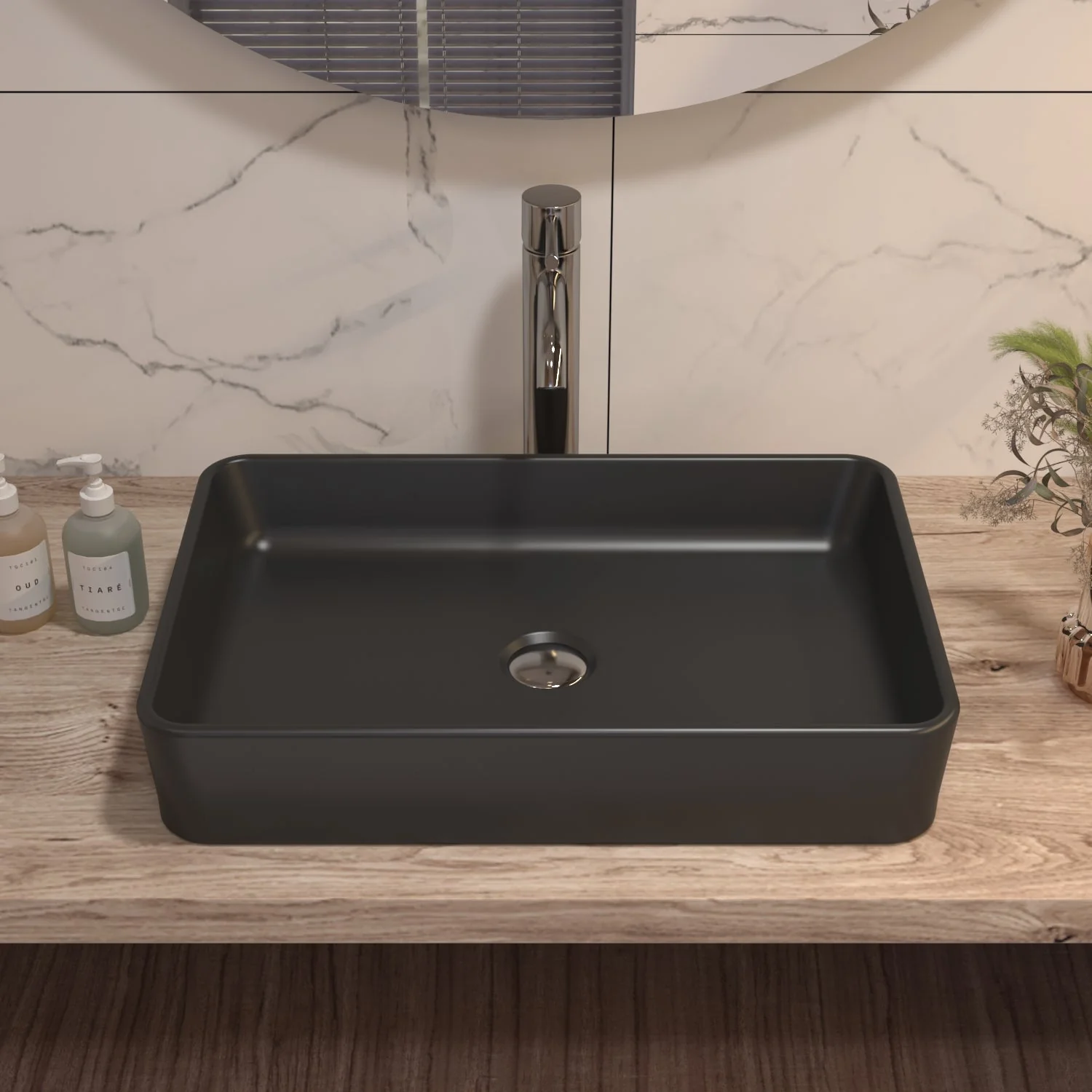 DeerValley DV-1V032 Rectangular Vessel Sinks Modern Minimalist Durable Ceramic - Image 9