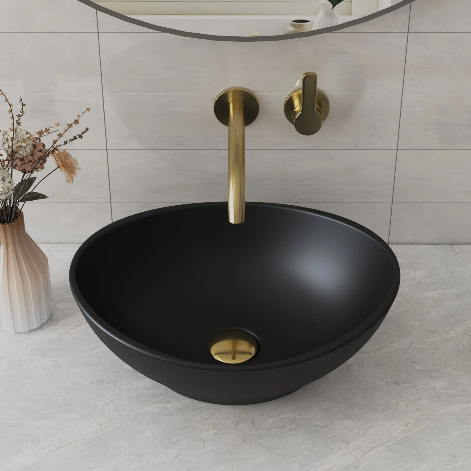 HORIZON 16" x 13" Oval Vessel Bathroom Sink, Without Overflow - Image 4