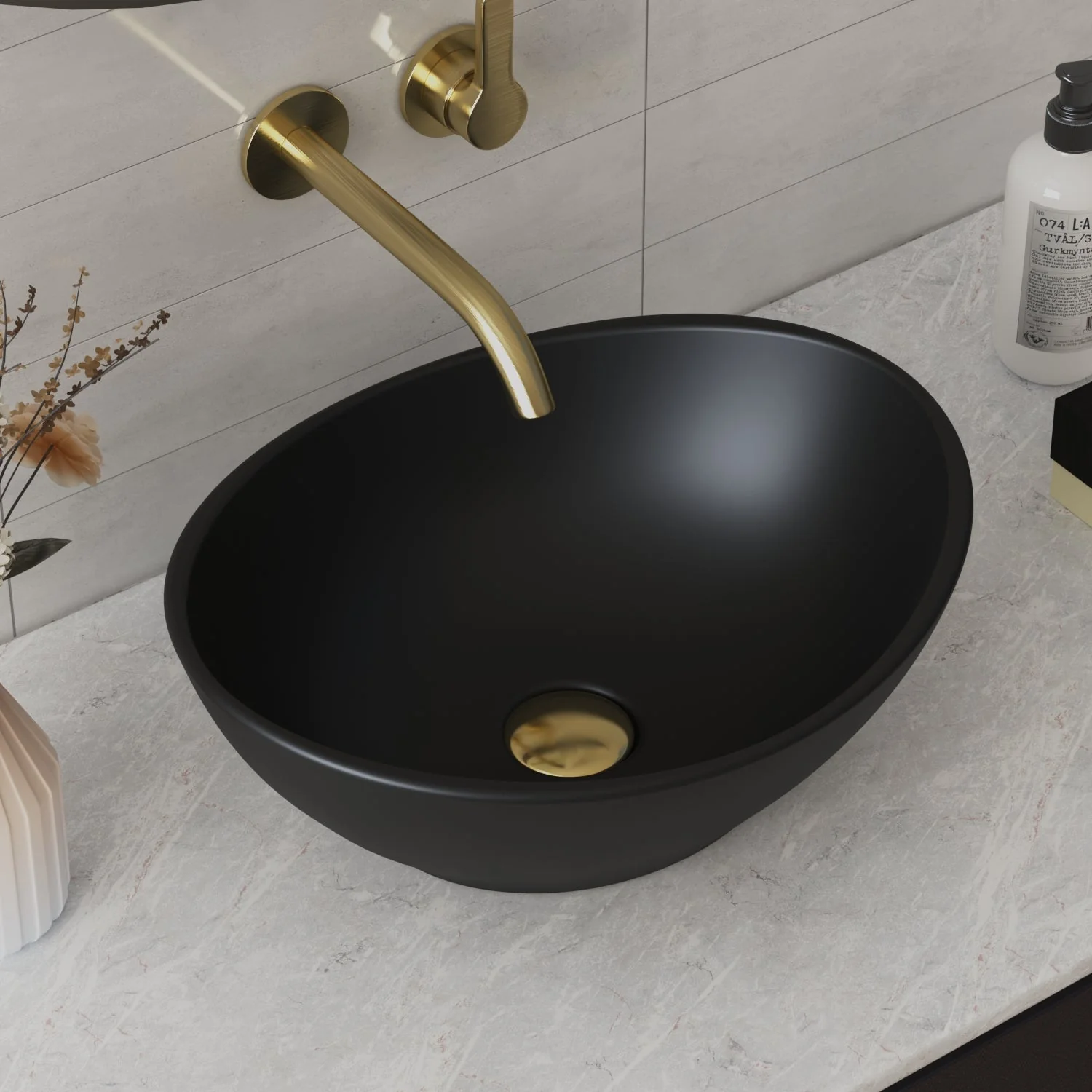 HORIZON 16" x 13" Oval Vessel Bathroom Sink, Without Overflow - Image 5