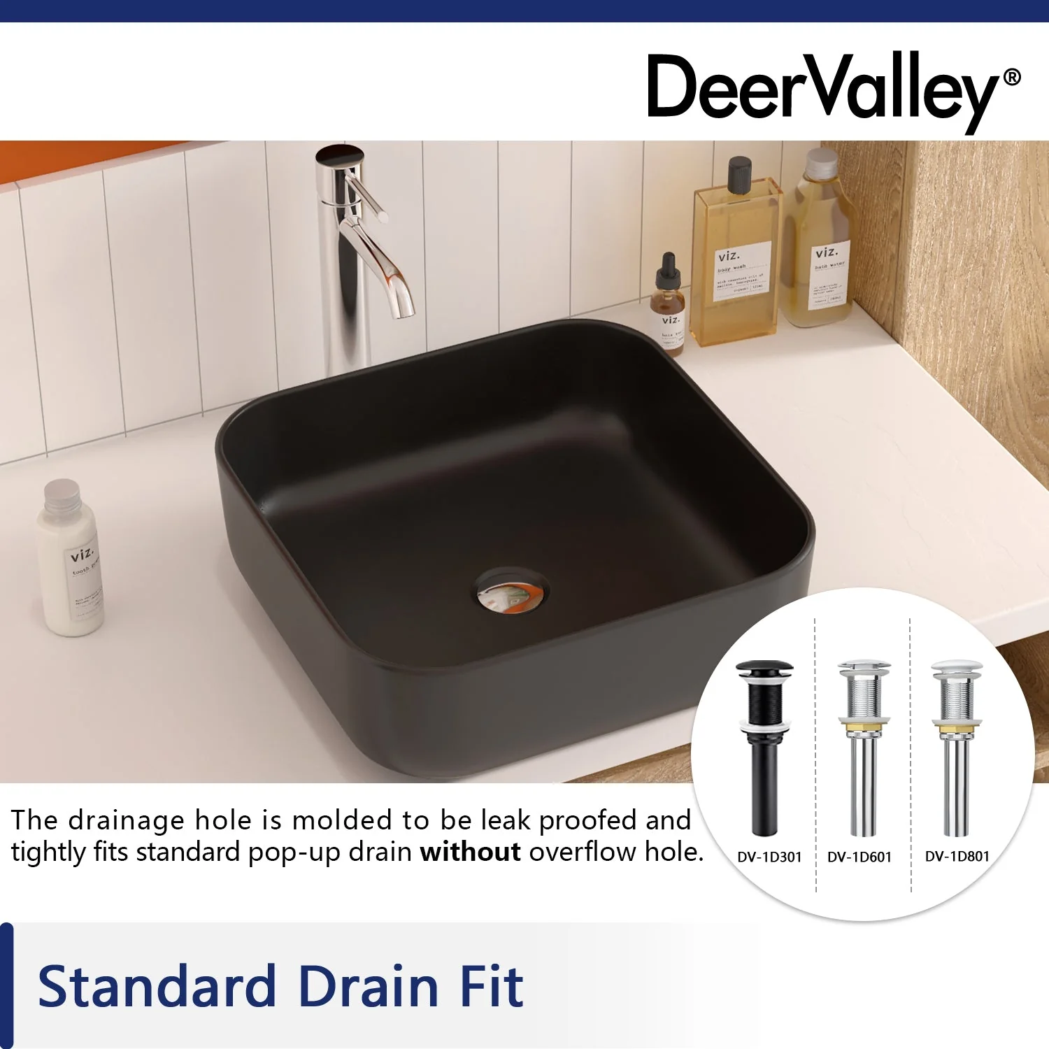 ACE 15.16" Square Vessel Bathroom Sink, Without Overflow With Multiple Colors - Image 10