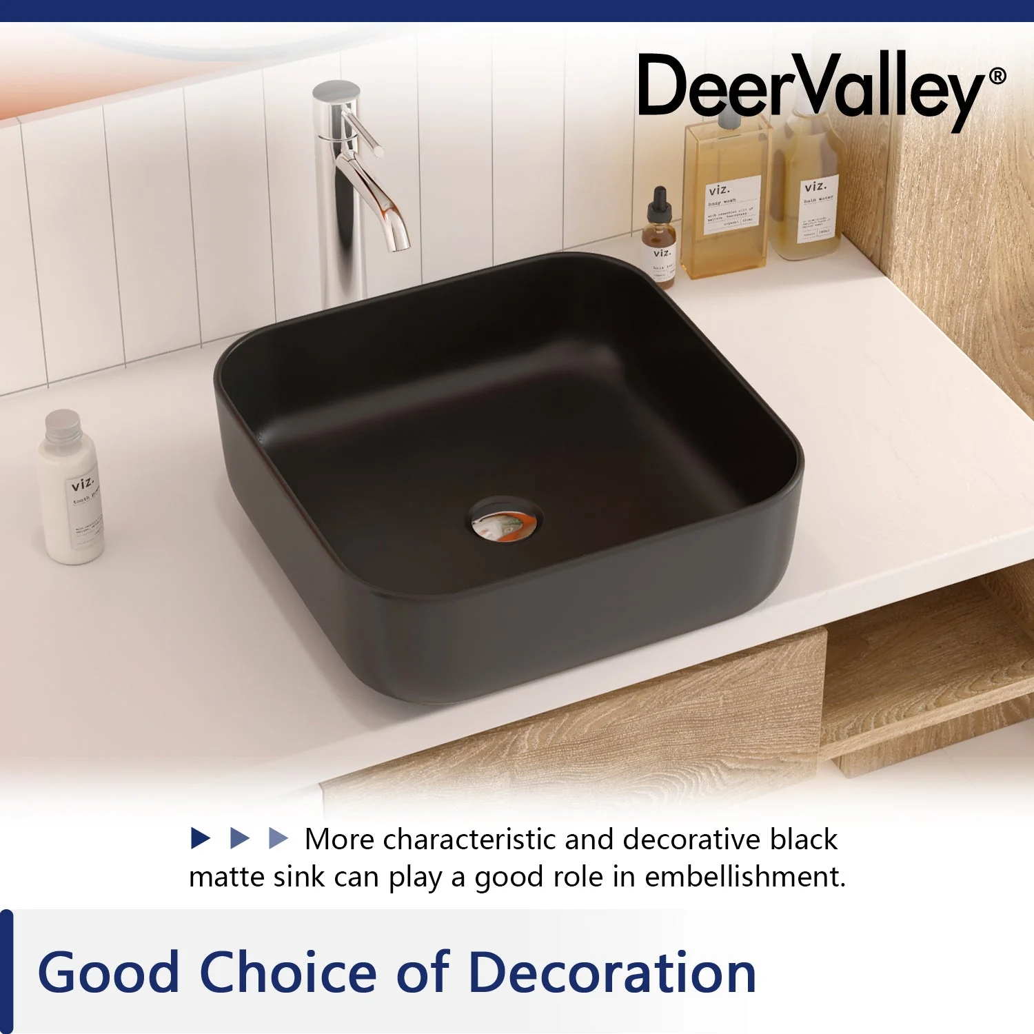 ACE 15.16" Square Vessel Bathroom Sink, Without Overflow With Multiple Colors - Image 17