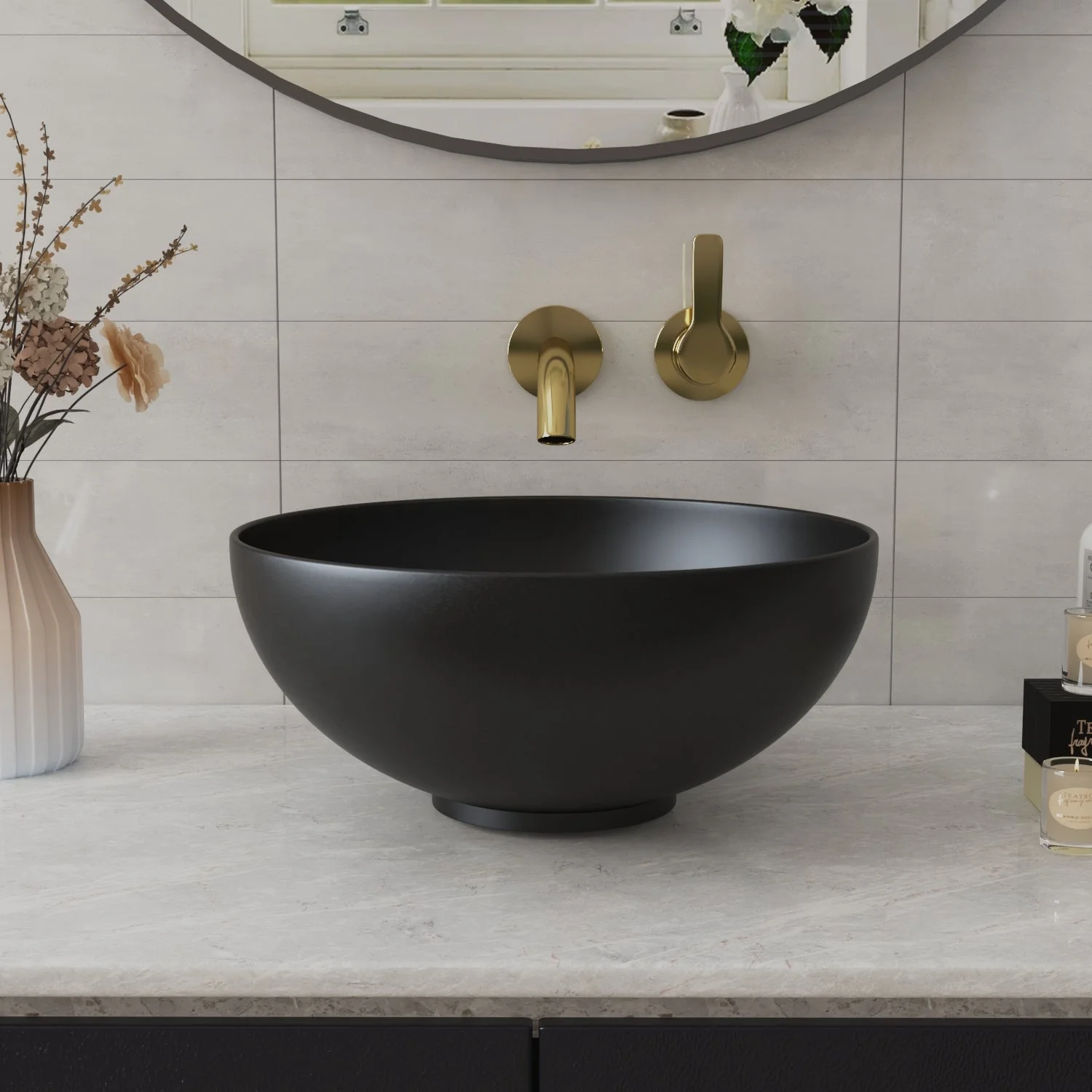 SYMMETRY 12.80" Round Vessel Bathroom Sink, Without Overflow With Multiple Colors - Image 10