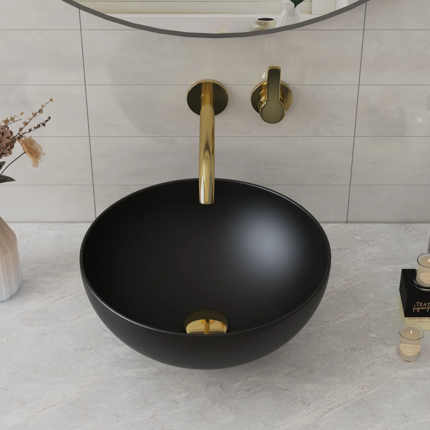 SYMMETRY 12.80" Round Vessel Bathroom Sink, Without Overflow With Multiple Colors - Image 12