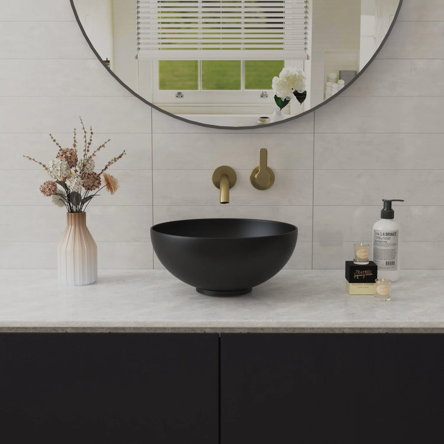 SYMMETRY 12.80" Round Vessel Bathroom Sink, Without Overflow With Multiple Colors - Image 9