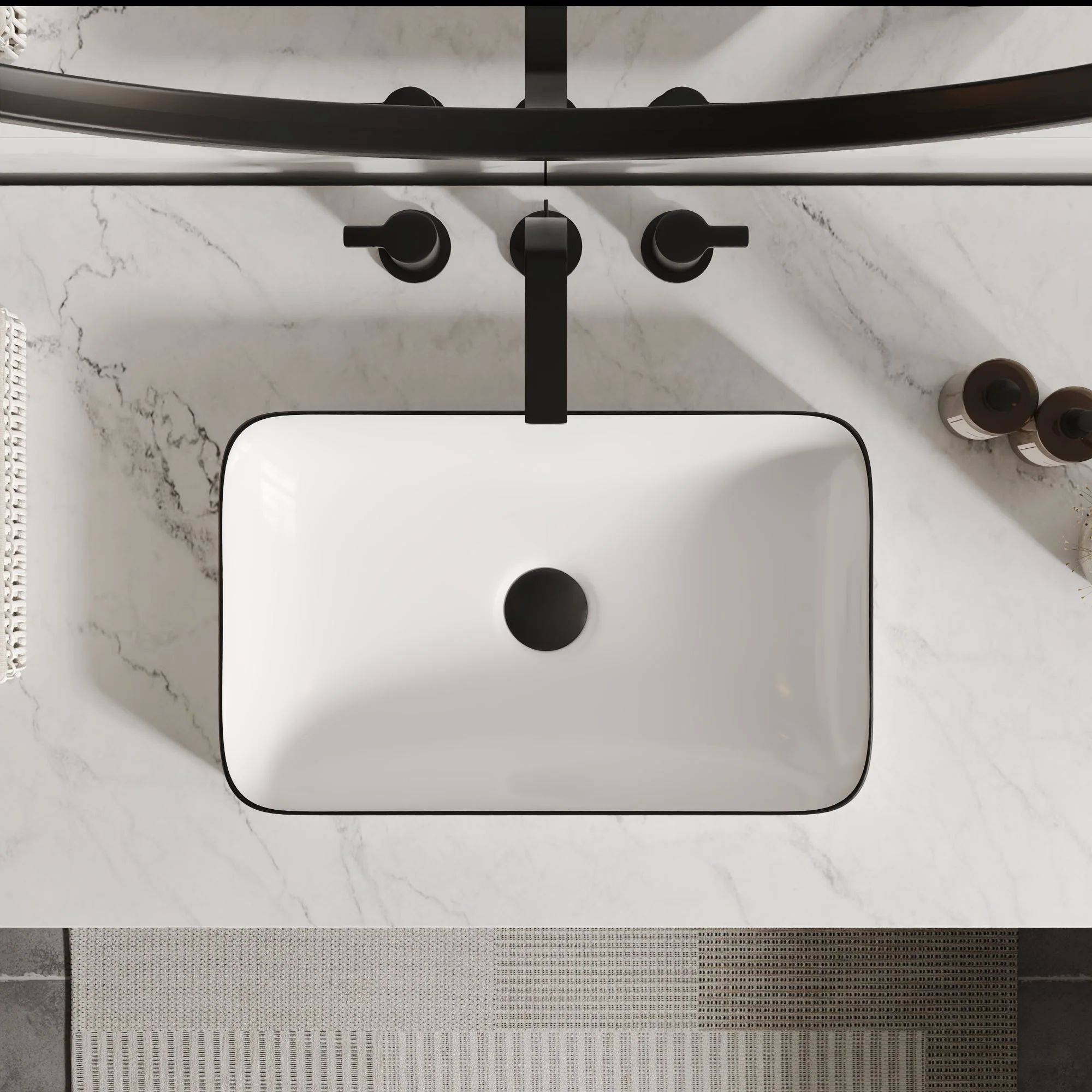 DeerValley DV-1V0047 Vessel Sinks Modern Semi-Recessed Durable Ceramic Easy Clean - Image 14