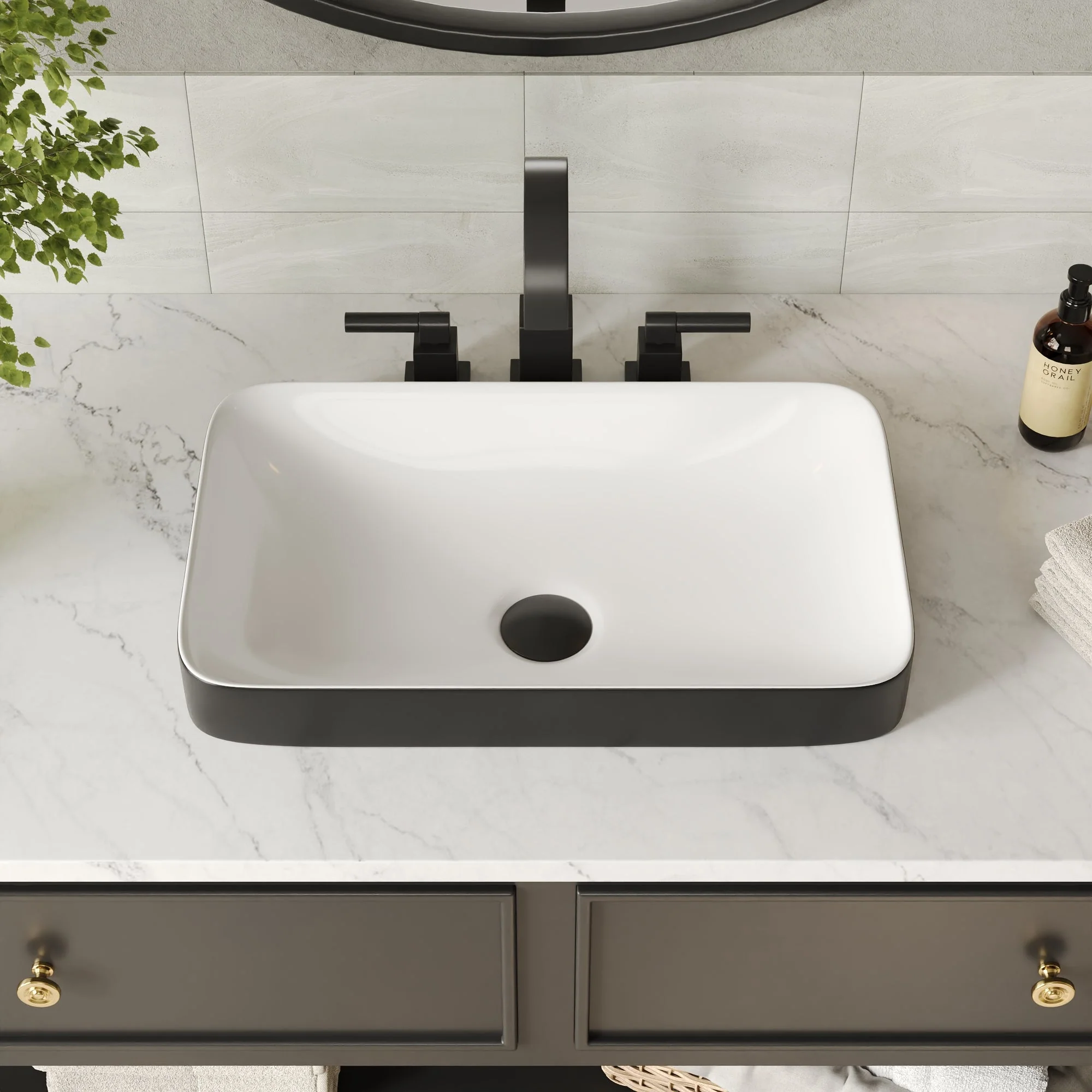 DeerValley DV-1V0047 Vessel Sinks Modern Semi-Recessed Durable Ceramic Easy Clean - Image 22