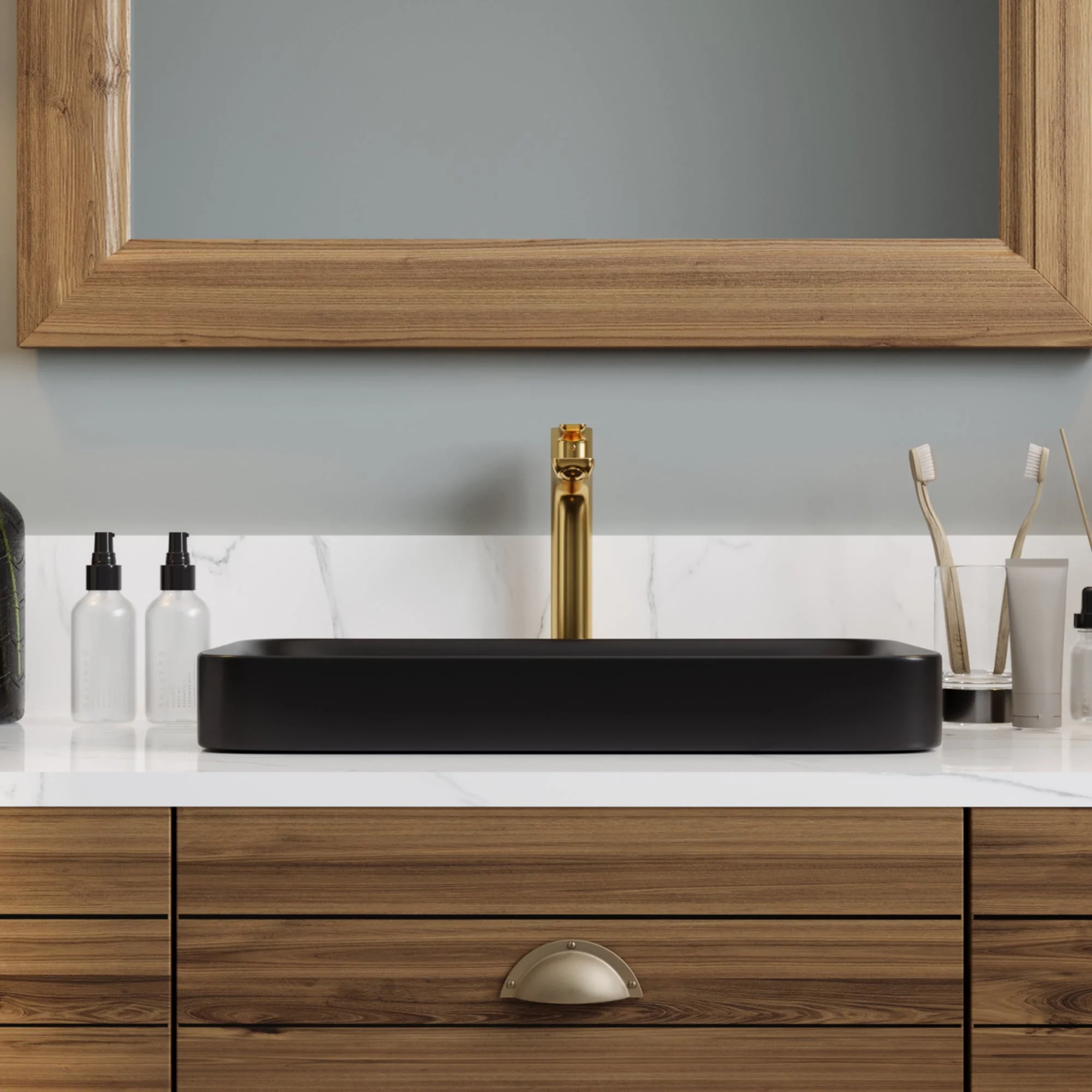DeerValley DV-1V0047 Vessel Sinks Modern Semi-Recessed Durable Ceramic Easy Clean - Image 29