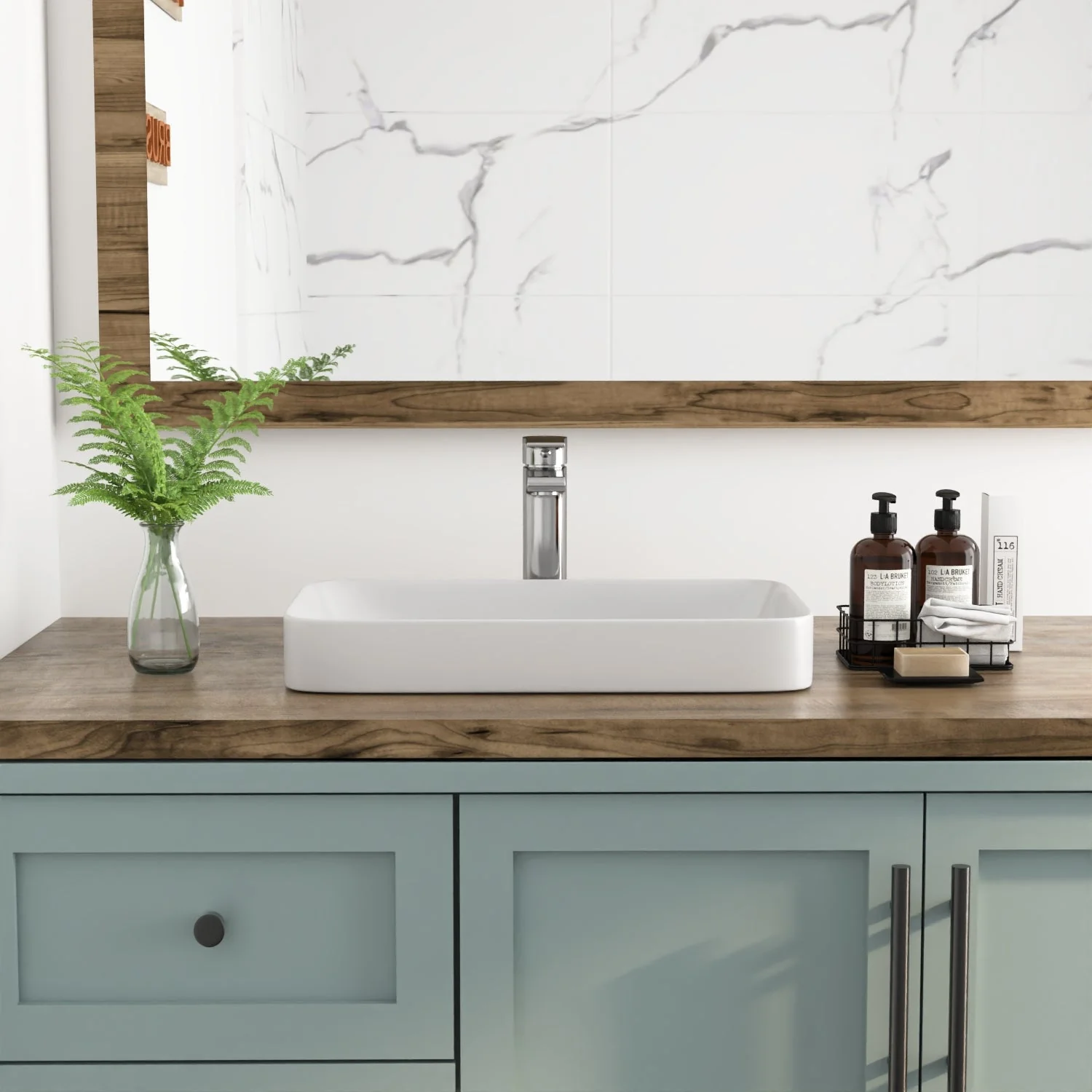 DeerValley DV-1V0047 Vessel Sinks Modern Semi-Recessed Durable Ceramic Easy Clean - Image 9