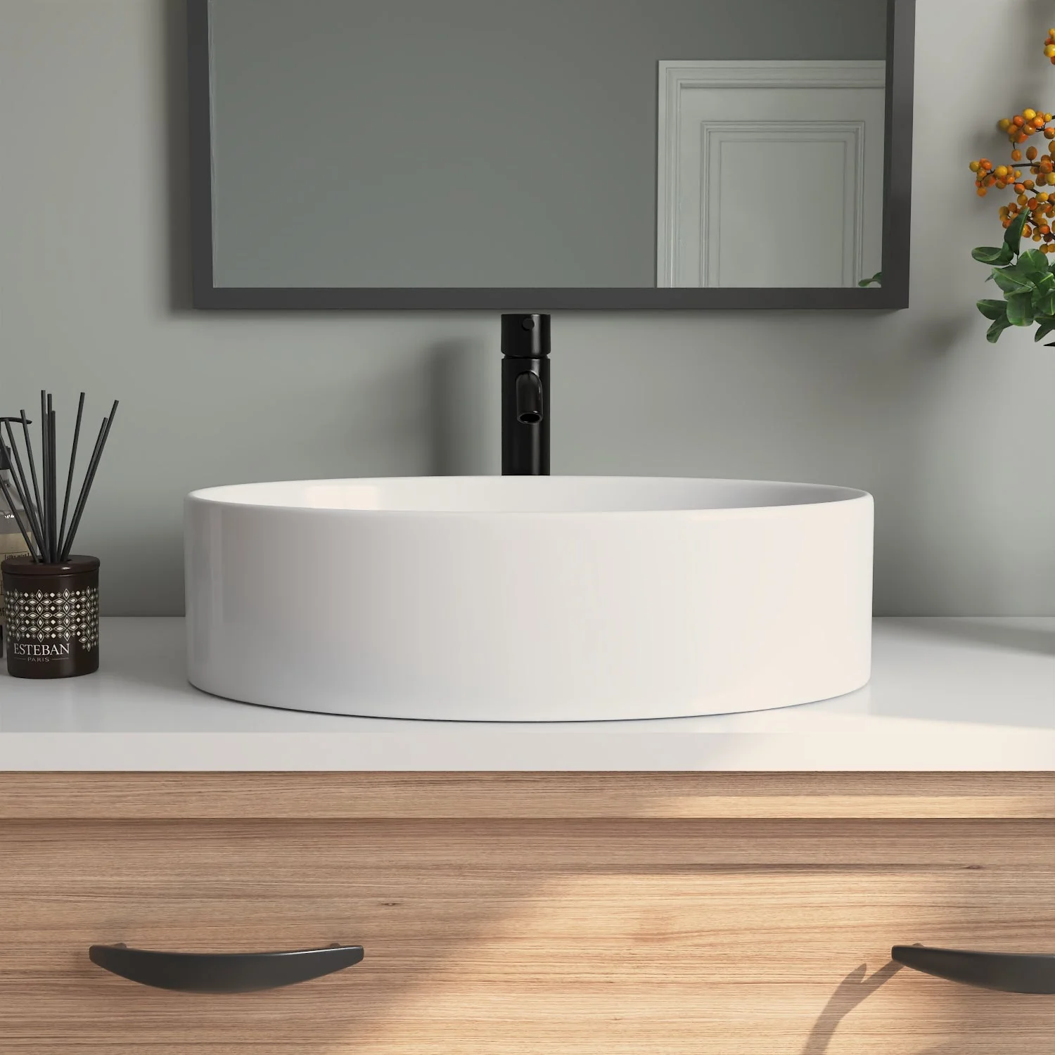 DeerValley DV-1V0049 Vessel Sinks Minimalist Design Durable Ceramic Scratch-Resistant - Image 11