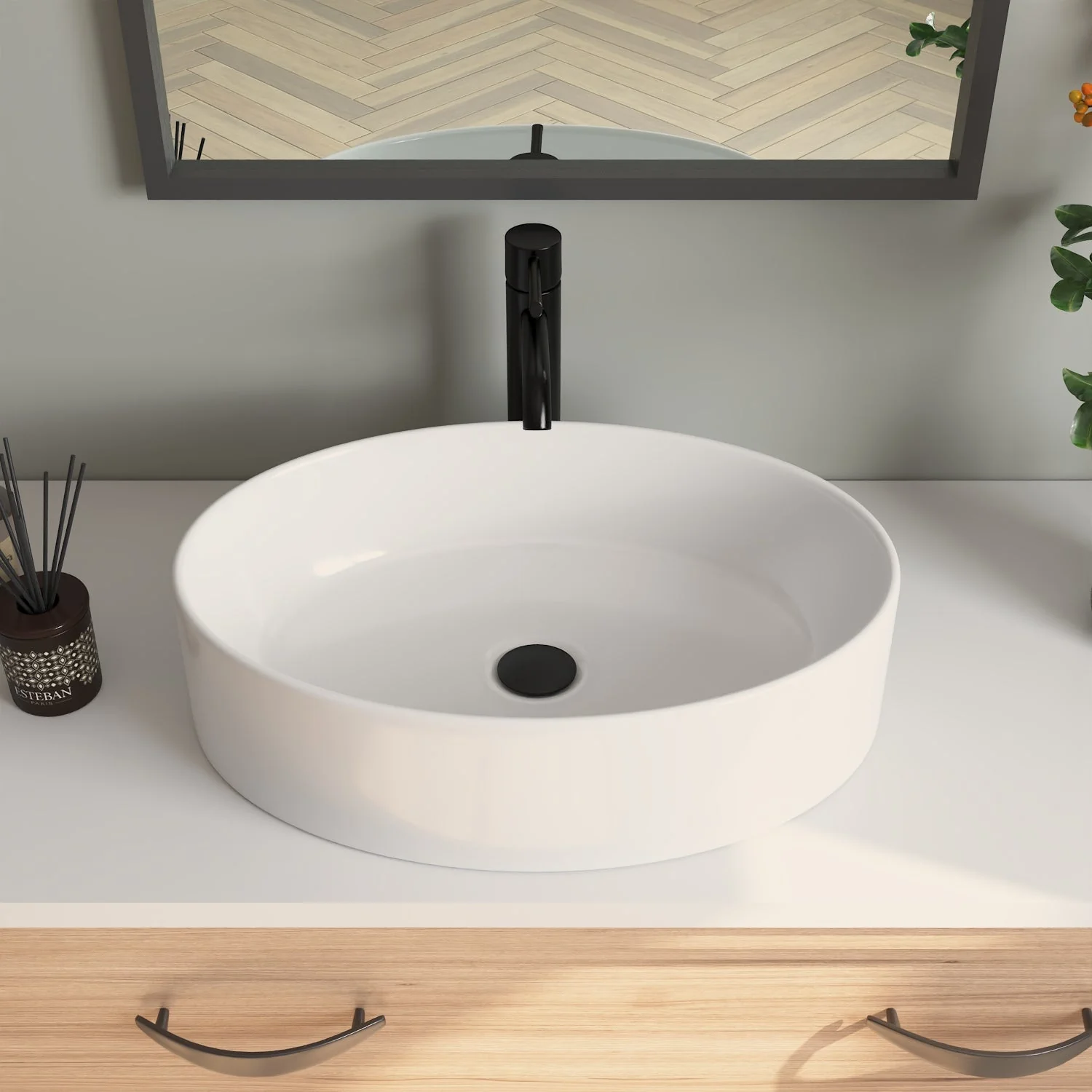 DeerValley DV-1V0049 Vessel Sinks Minimalist Design Durable Ceramic Scratch-Resistant - Image 2
