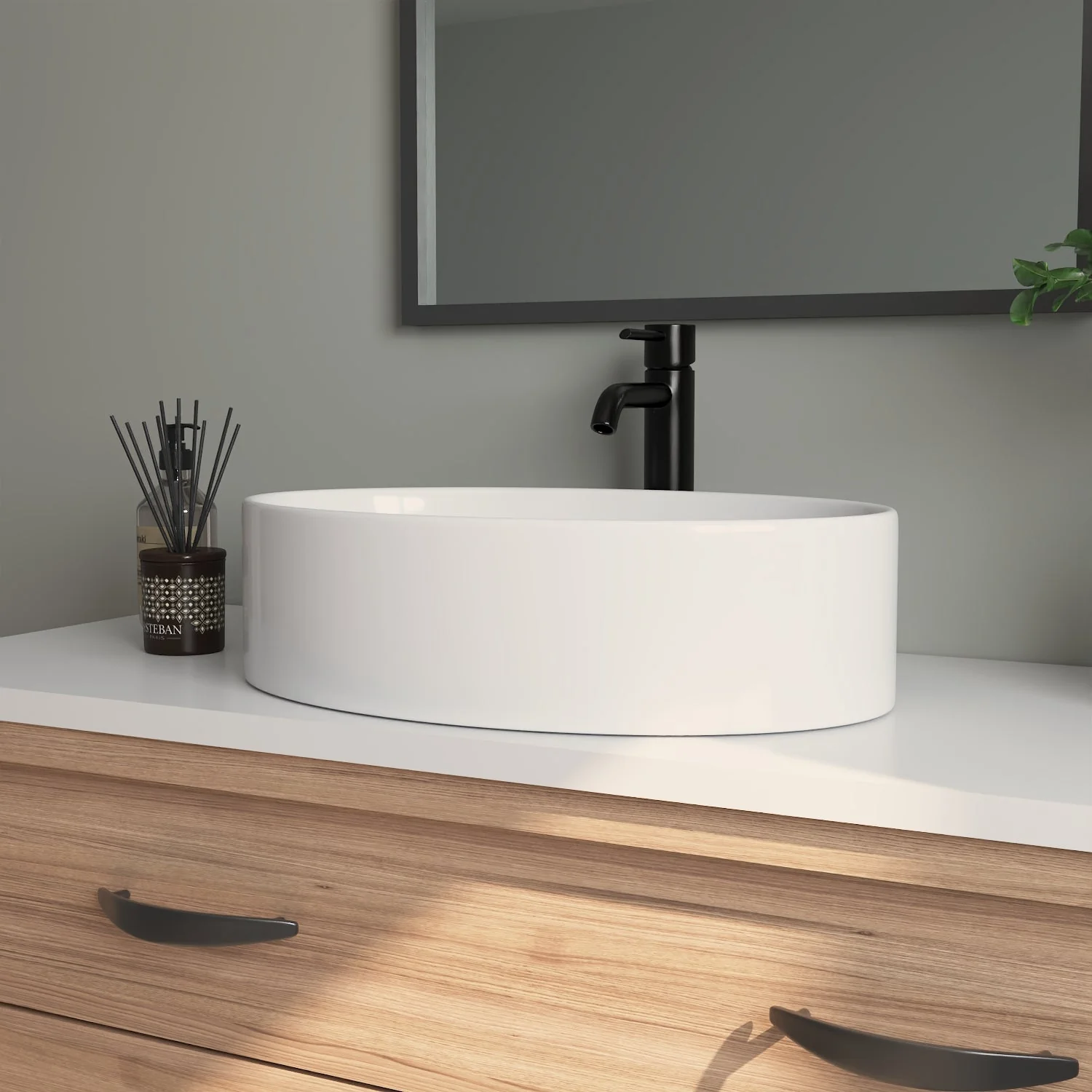 DeerValley DV-1V0049 Vessel Sinks Minimalist Design Durable Ceramic Scratch-Resistant - Image 3