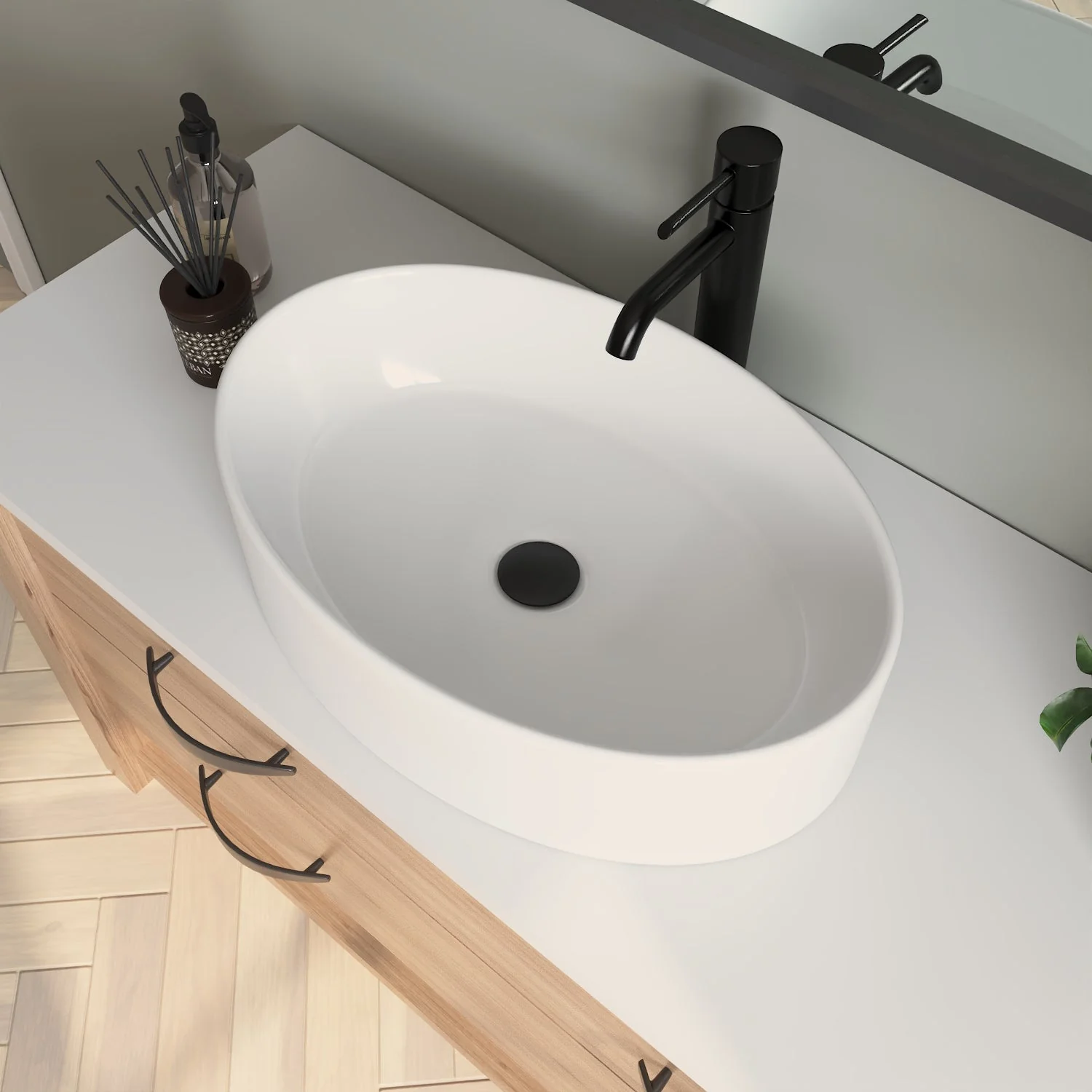 DeerValley DV-1V0049 Vessel Sinks Minimalist Design Durable Ceramic Scratch-Resistant - Image 9