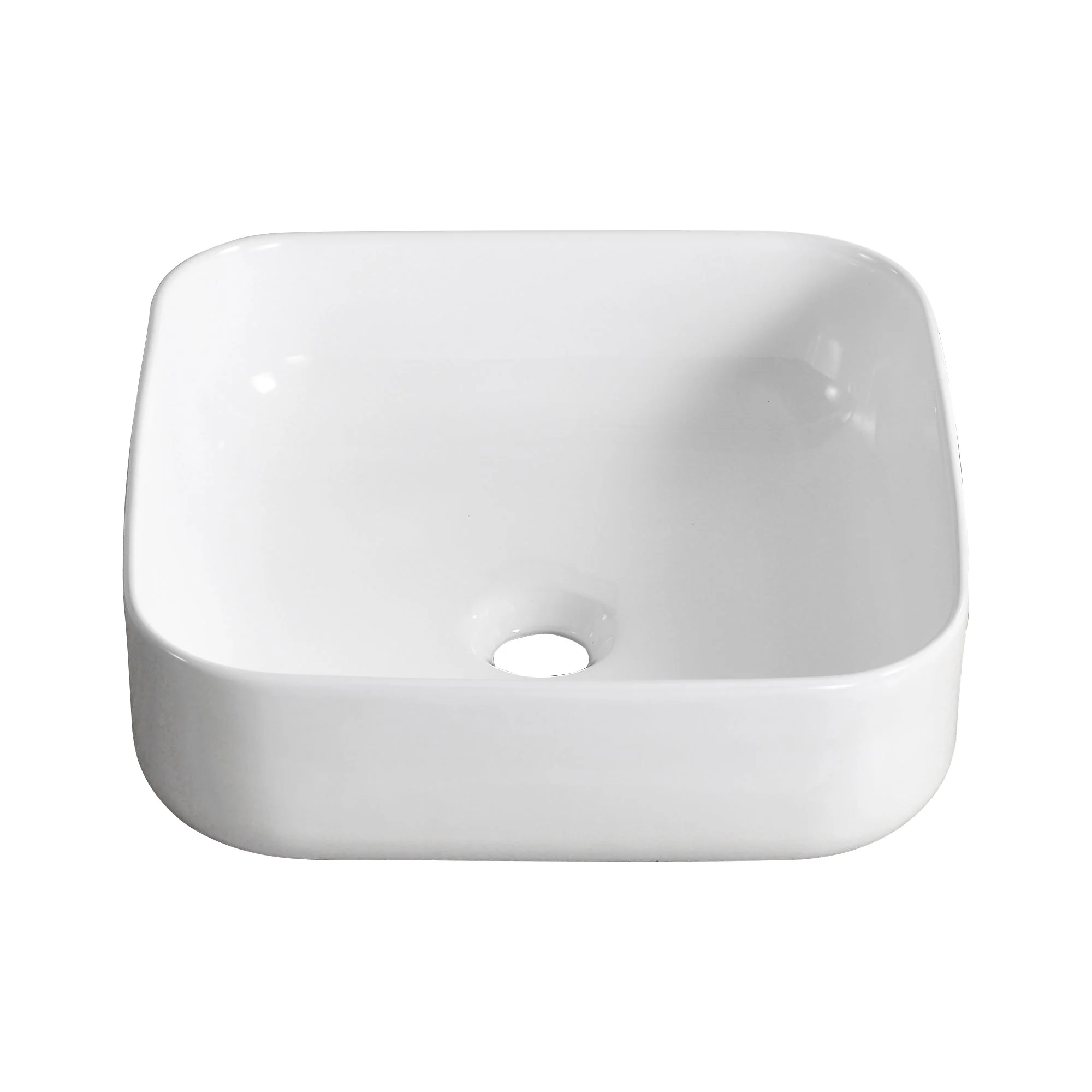ACE 15" Square Vessel Bathroom Sink, Without Overflow - Image 5