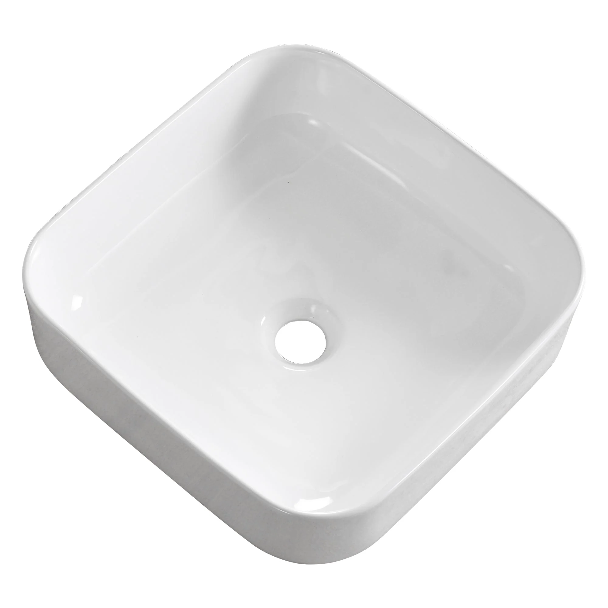 ACE 15" Square Vessel Bathroom Sink, Without Overflow - Image 6