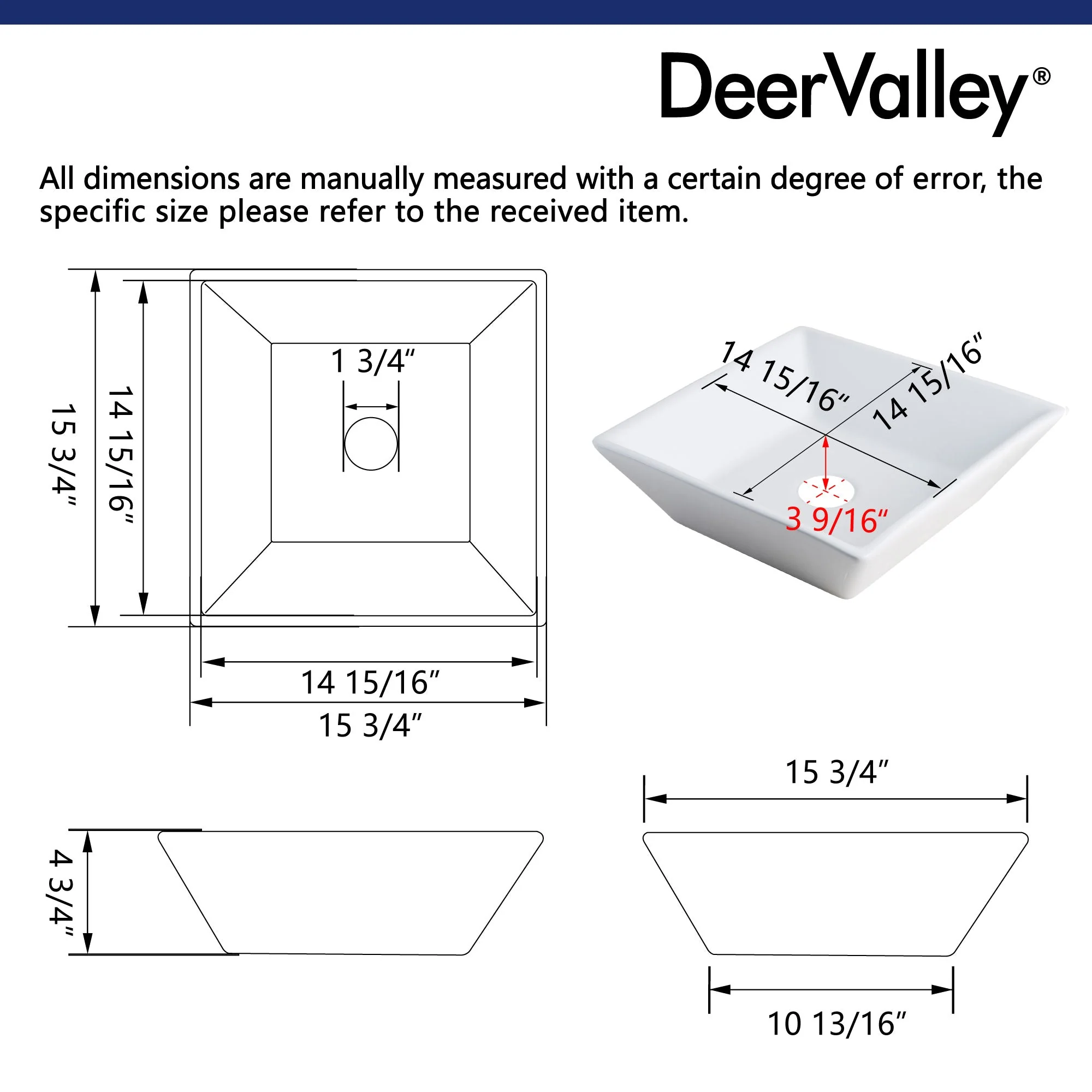 DeerValley DV-1V022 Bathroom Vessel Sink – Elegant & Easy Clean with Scratch Resistant Ceramic - Image 11