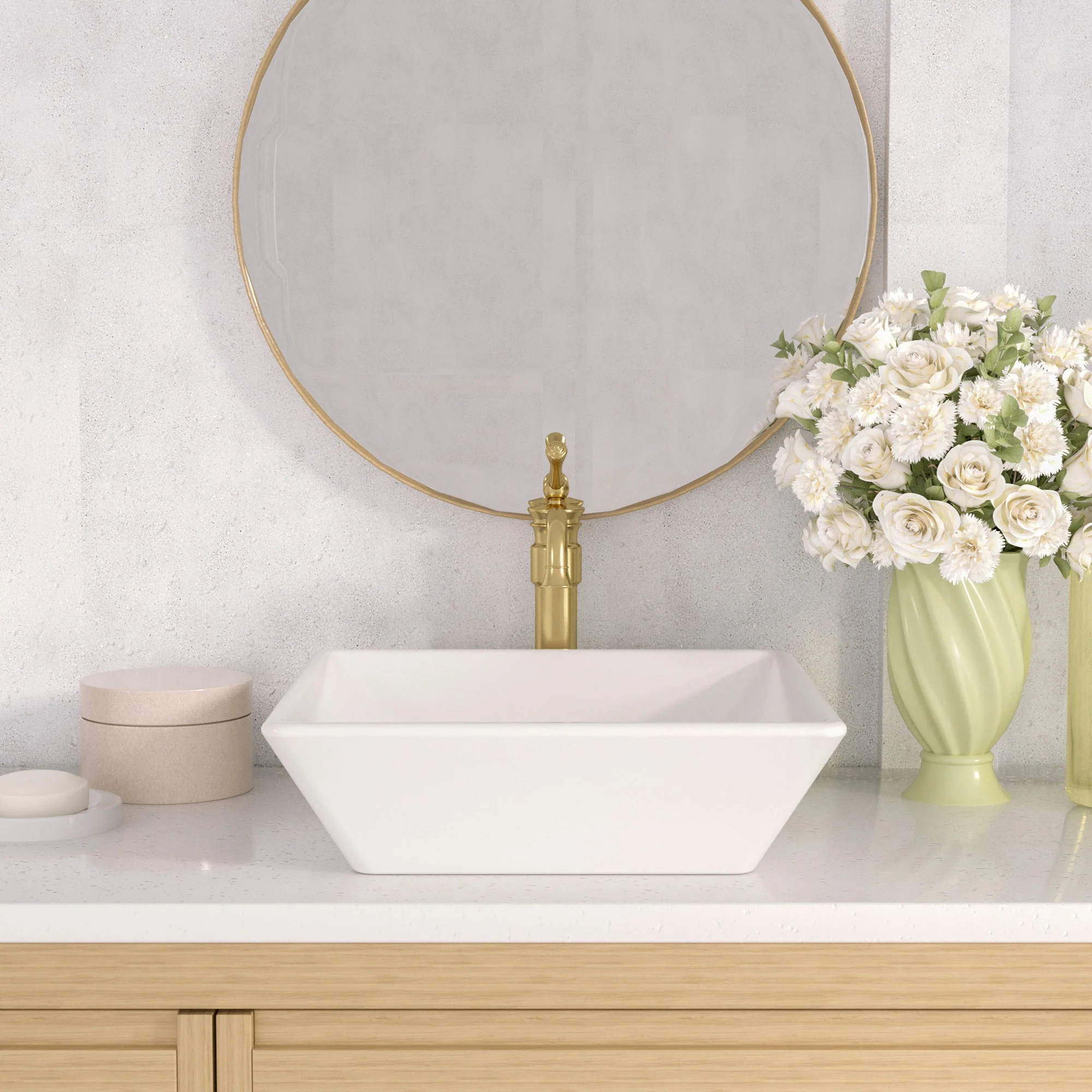 DeerValley DV-1V022 Bathroom Vessel Sink – Elegant & Easy Clean with Scratch Resistant Ceramic - Image 3