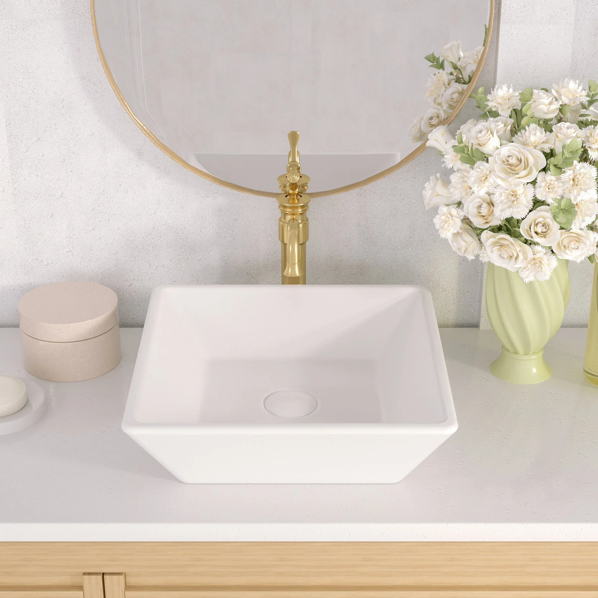 DeerValley DV-1V022 Bathroom Vessel Sink – Elegant & Easy Clean with Scratch Resistant Ceramic - Image 9