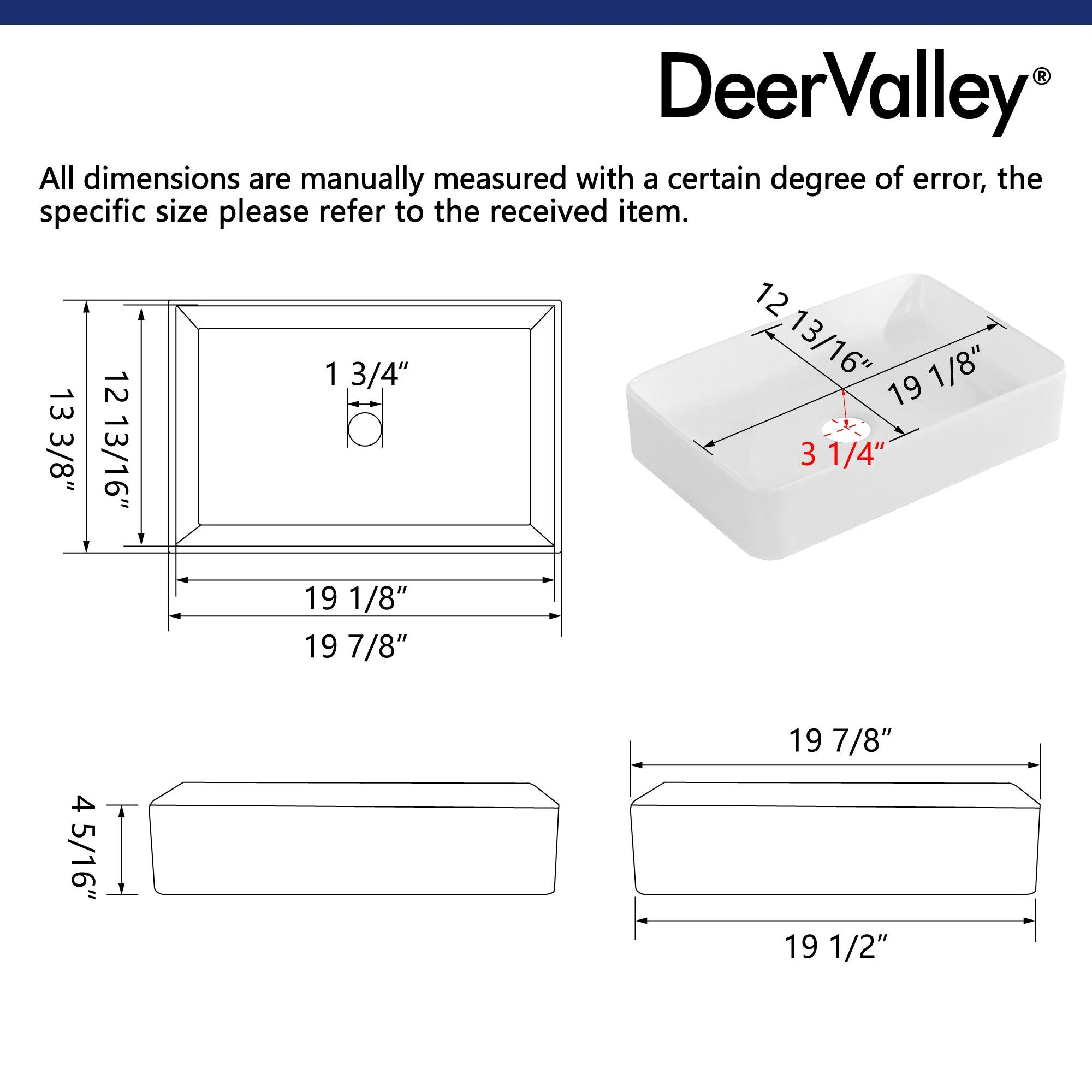 DeerValley DV-1V032 Rectangular Vessel Sinks Modern Minimalist Durable Ceramic - Image 7