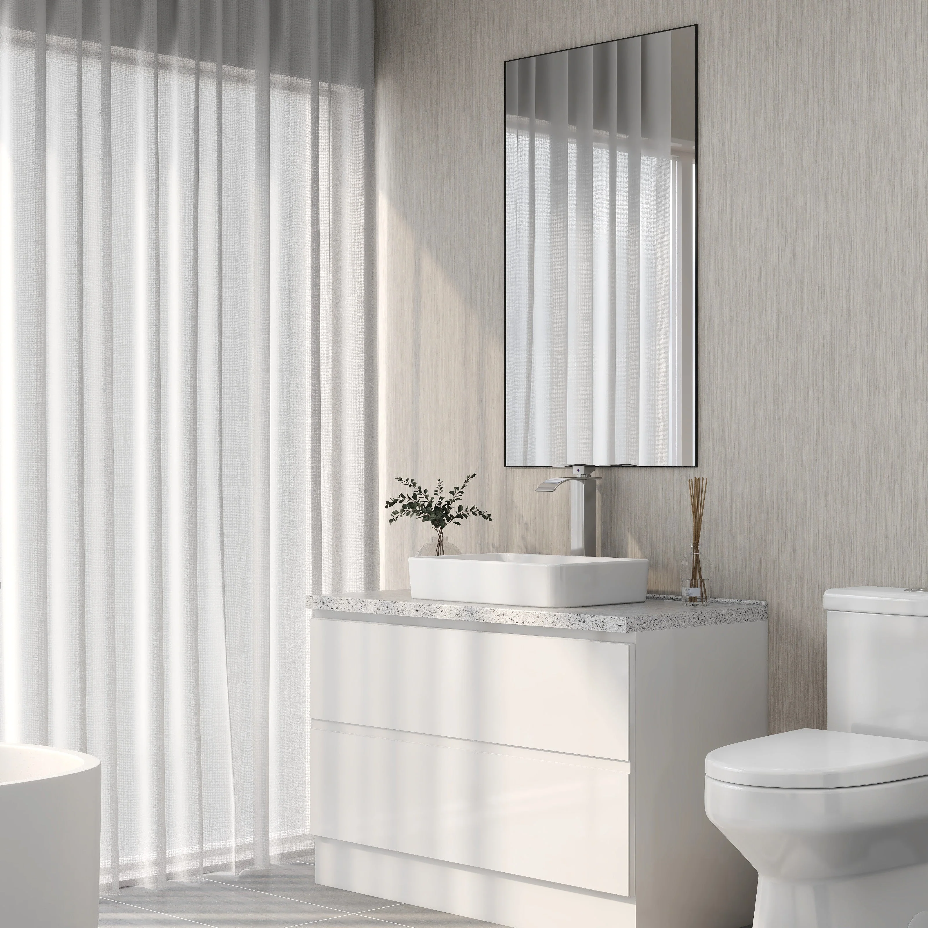 DeerValley DV-1V032 Rectangular Vessel Sinks Modern Minimalist Durable Ceramic - Image 8