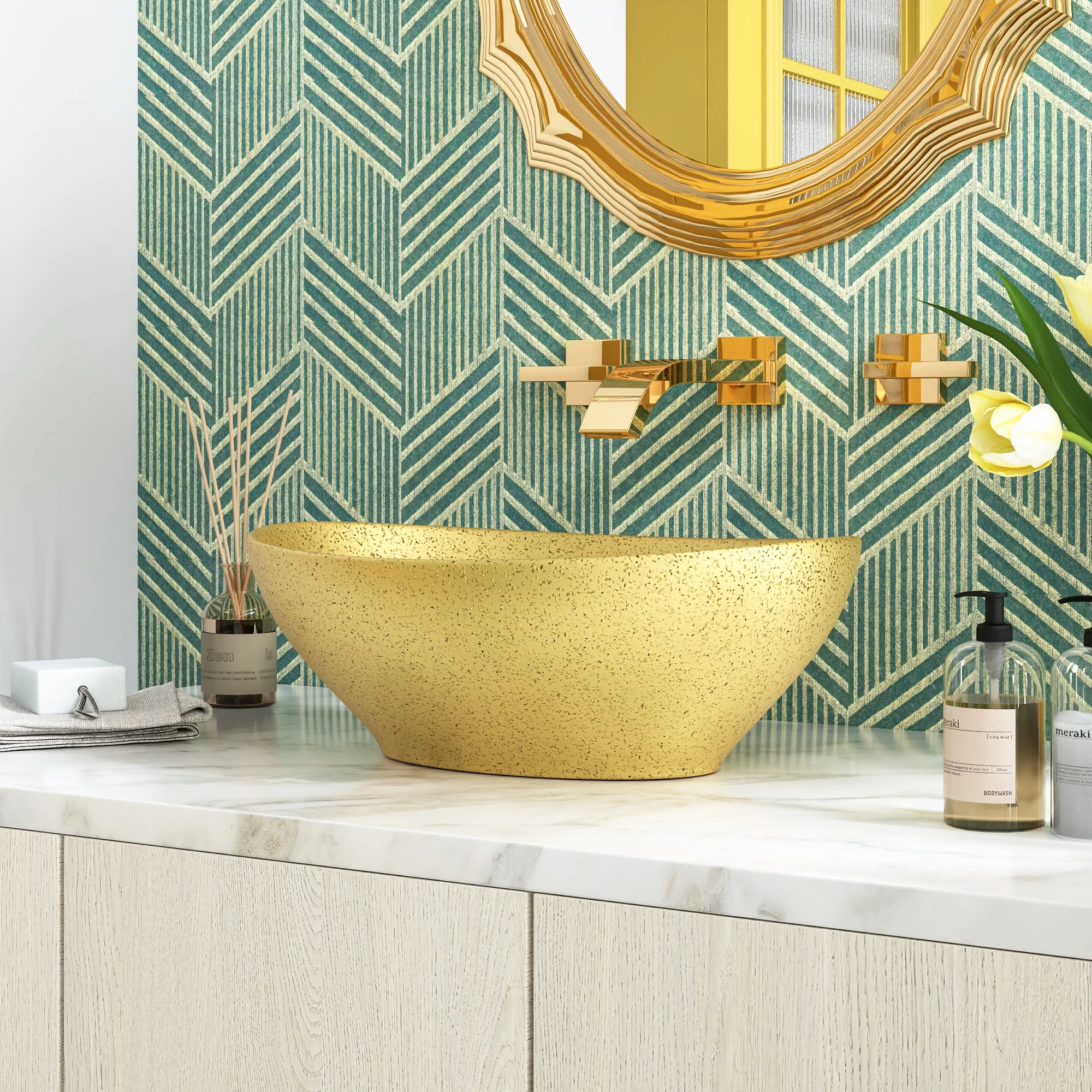 DeerValley DV-1V051 Vessel Bathroom Sink Seamless Scratch-Resistant High-Gloss Easy Clean - Image 16
