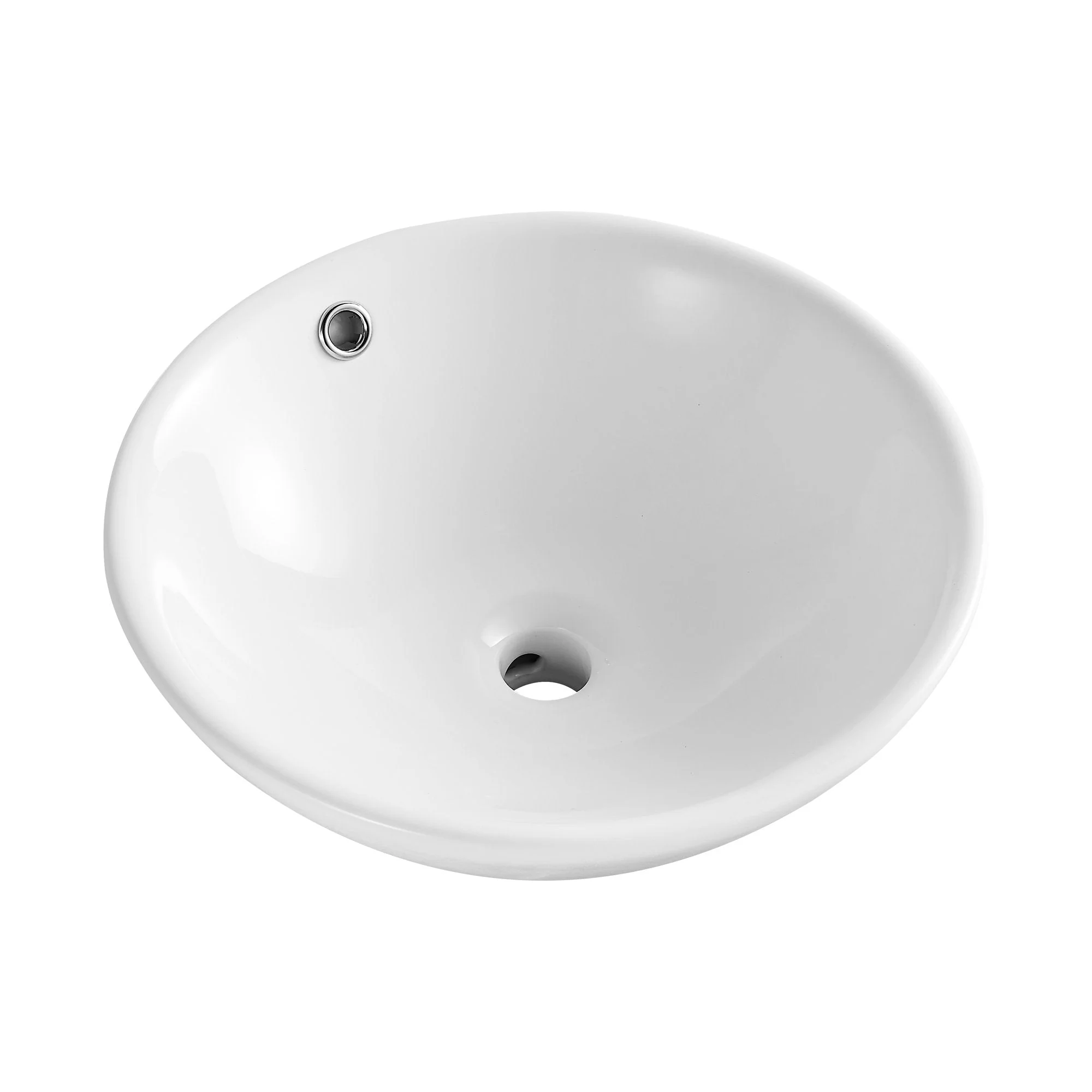 SYMMETRY 16.54" Round Vessel Bathroom Sink, Overflow Hole - Image 7