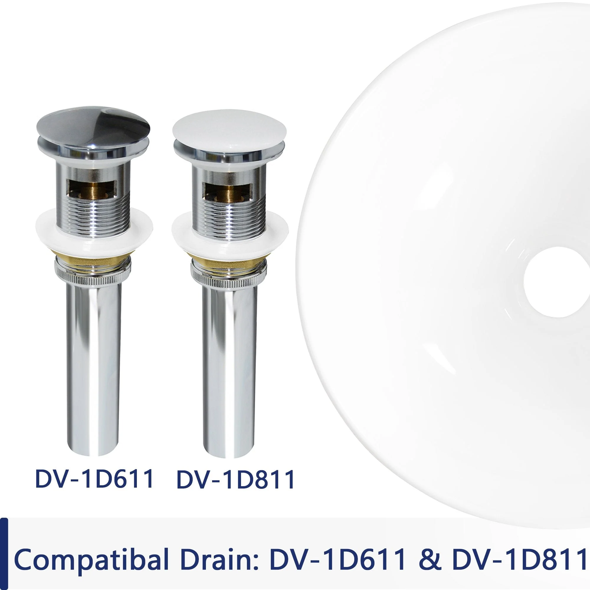 SYMMETRY 16.54" Round Vessel Bathroom Sink, Overflow Hole - Image 9
