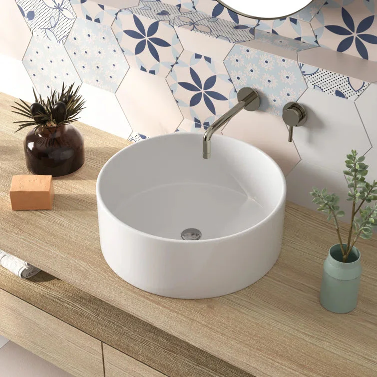 SYMMETRY 16" Round Vessel Bathroom Sink, Without Overflow - Image 3