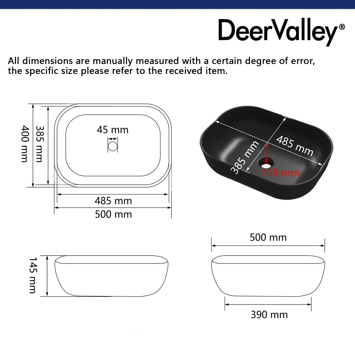 DeerValley DV-1V432 Vessel Sinks Timeless Elegance Durable Ceramic Easy Clean - Image 19