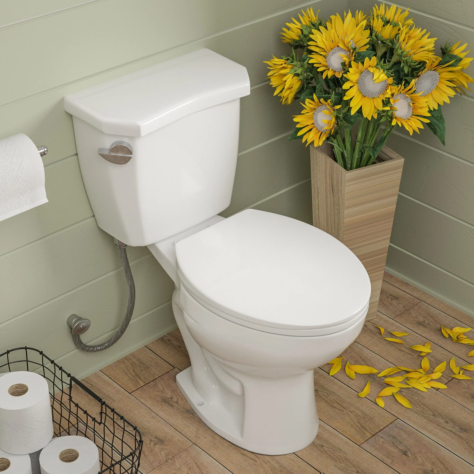 DeerValley DV-2F52531 Two-Piece Toilets, Elongated Quiet-Close Seat, All-in-One Kit & Left Chrome Lever - Image 3